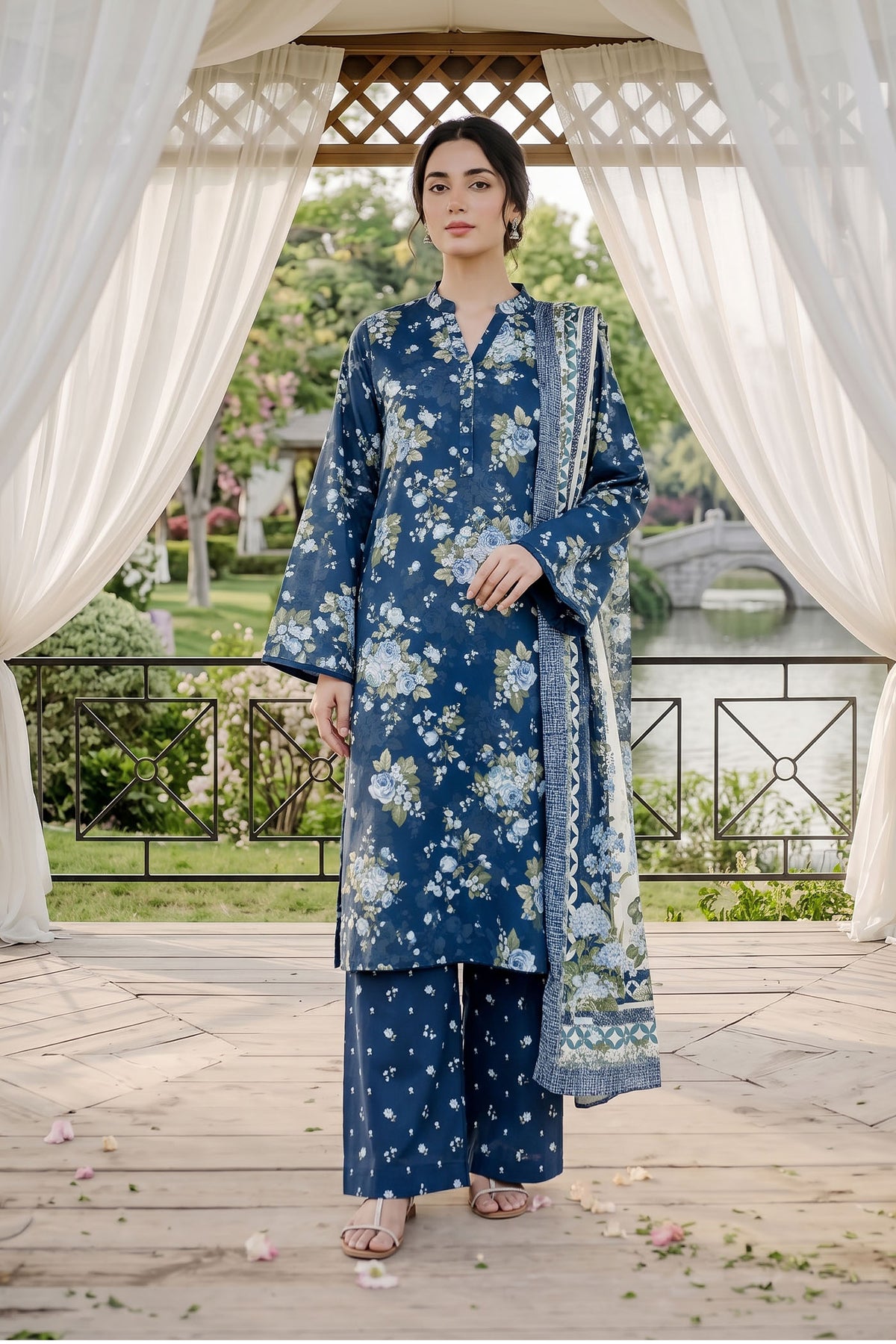 3 Piece – Printed Lawn