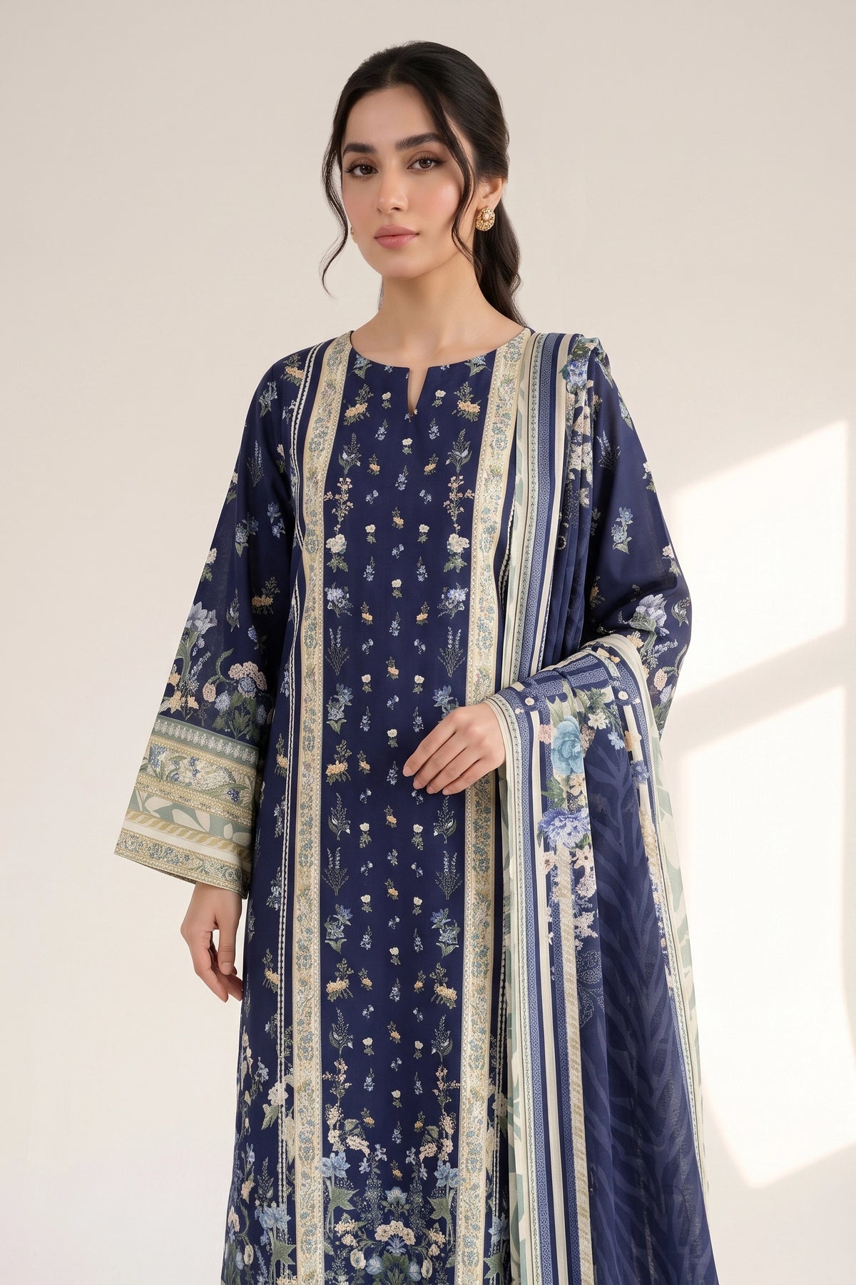 3 Piece – Printed Lawn