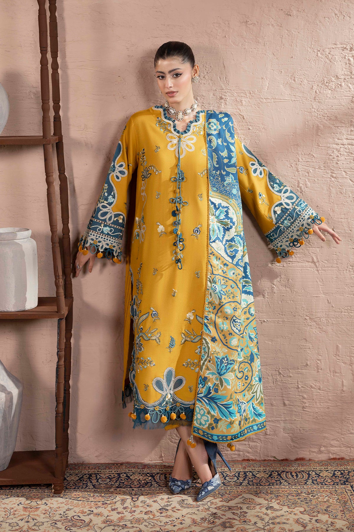 3 Piece – Embroidered Dhanak