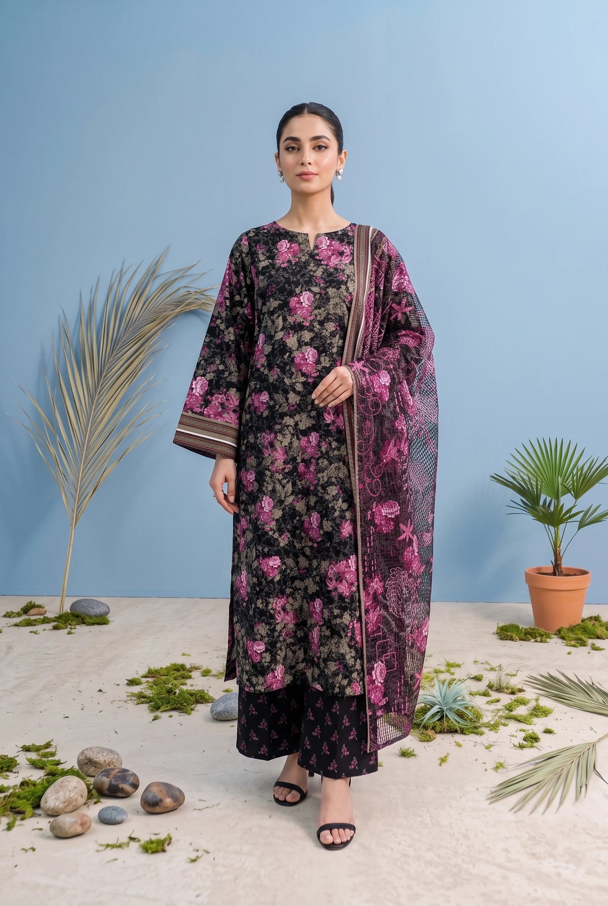 3 Piece – Printed Lawn