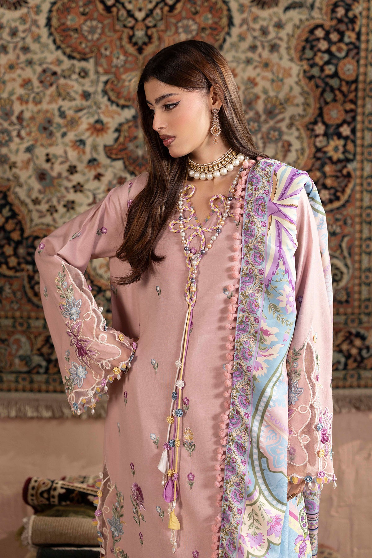 3 Piece – Embroidered Dhanak
