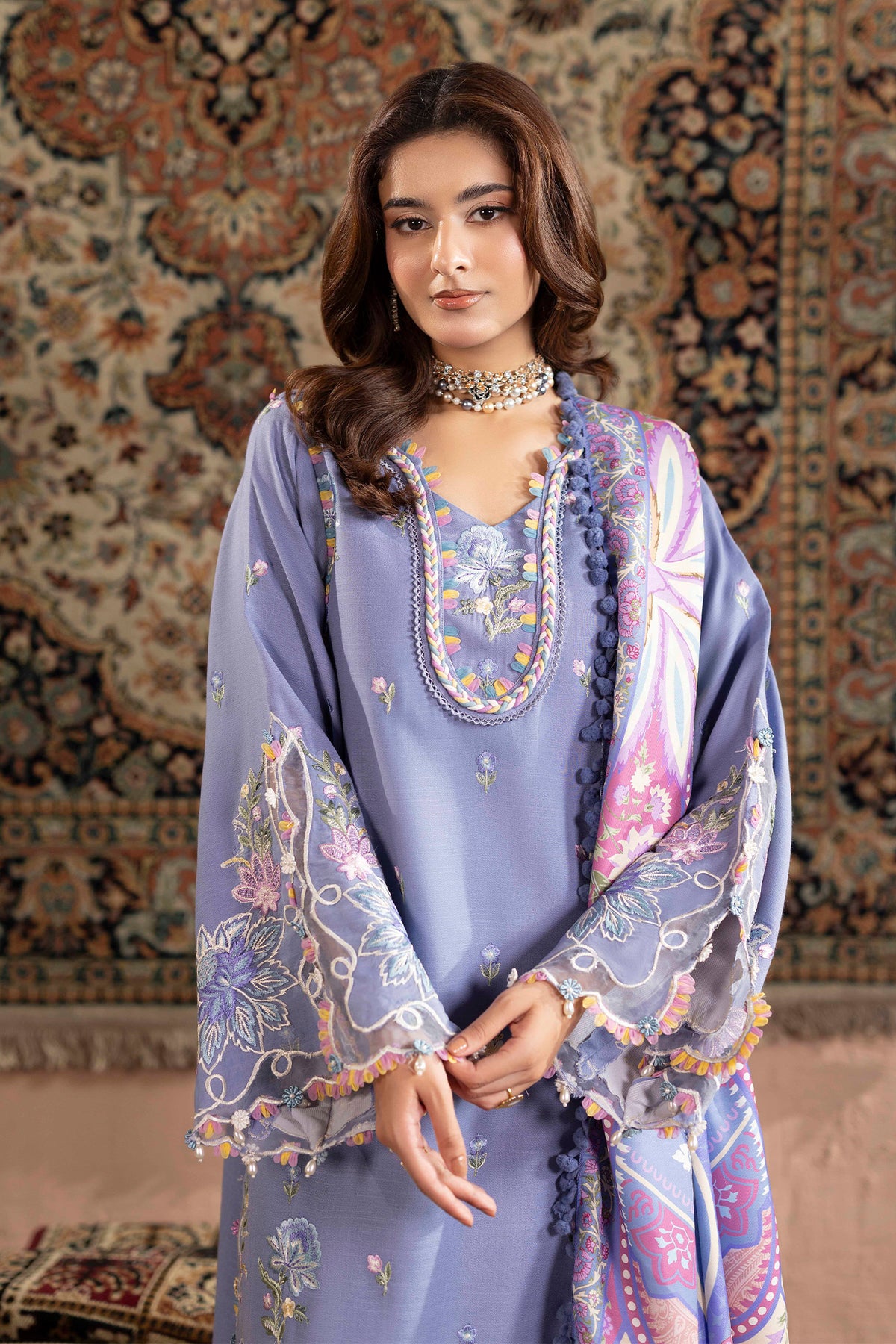 3 Piece – Embroidered Dhanak