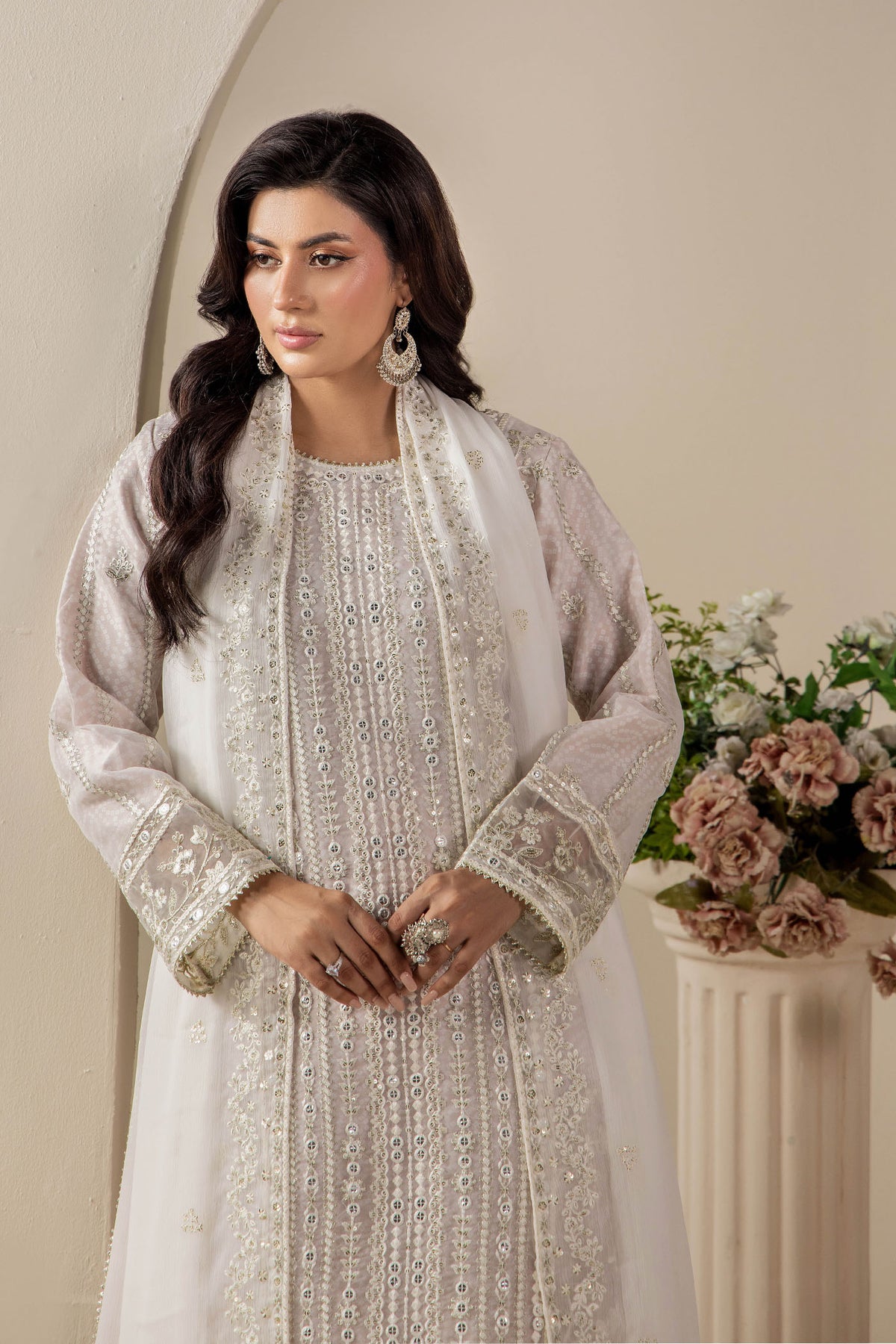 3 Piece – Embroidered Organza