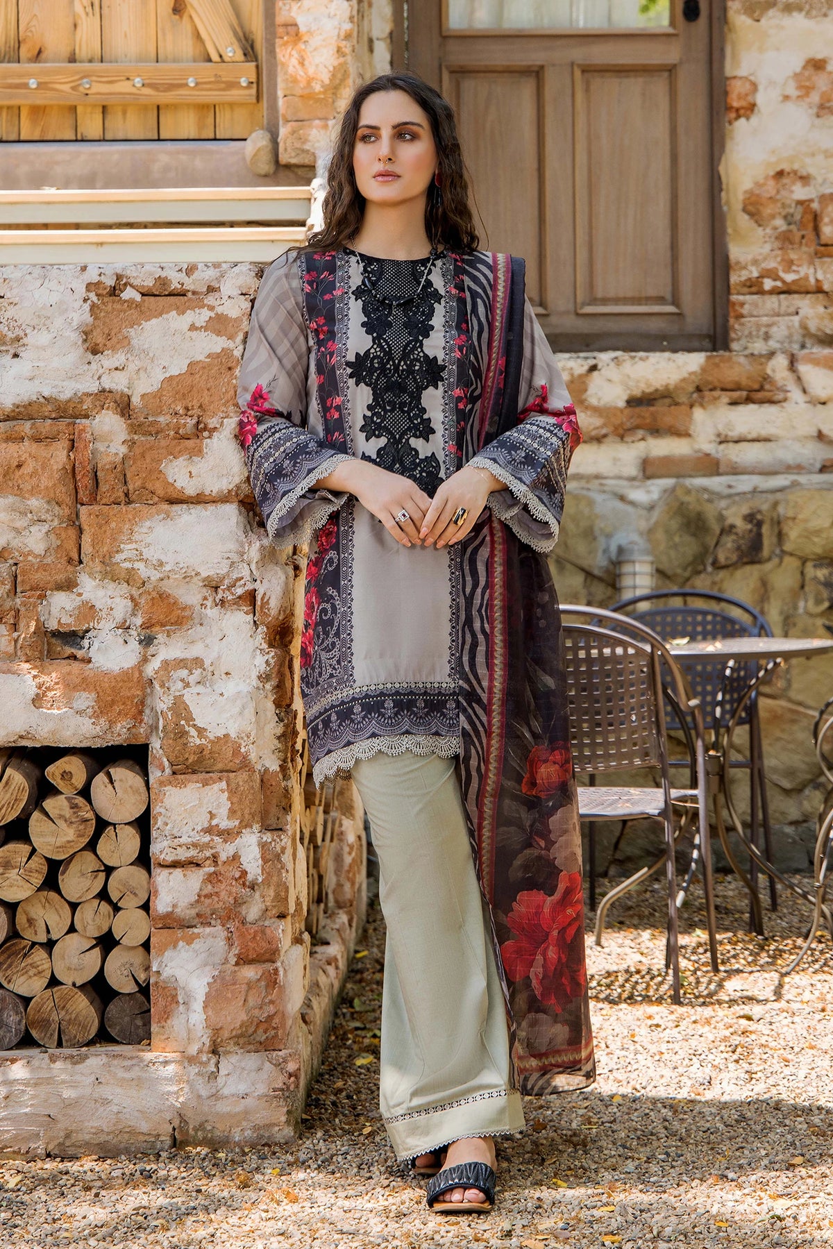 3 Piece – Printed Lawn