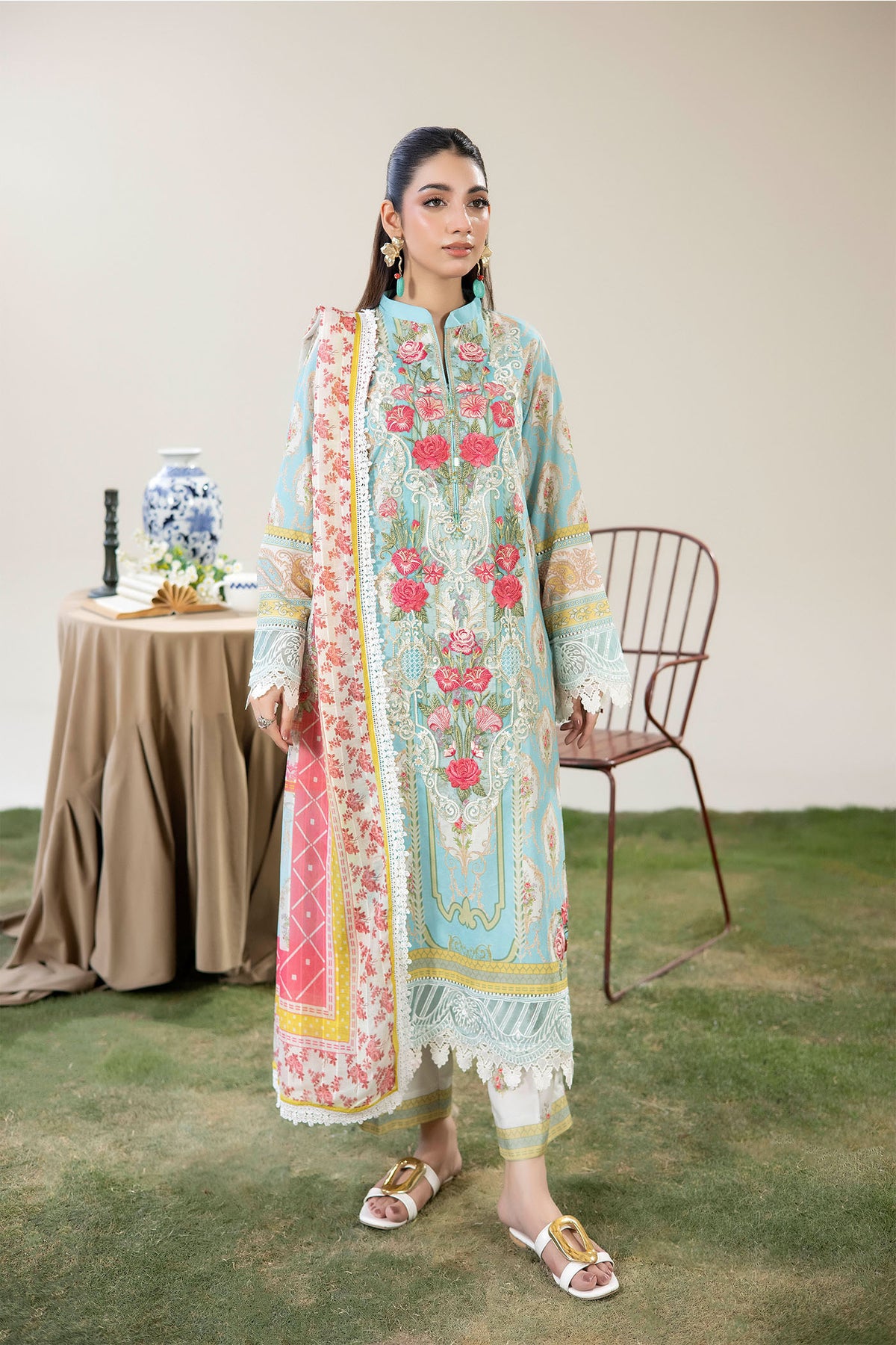 3 Piece – Printed Lawn