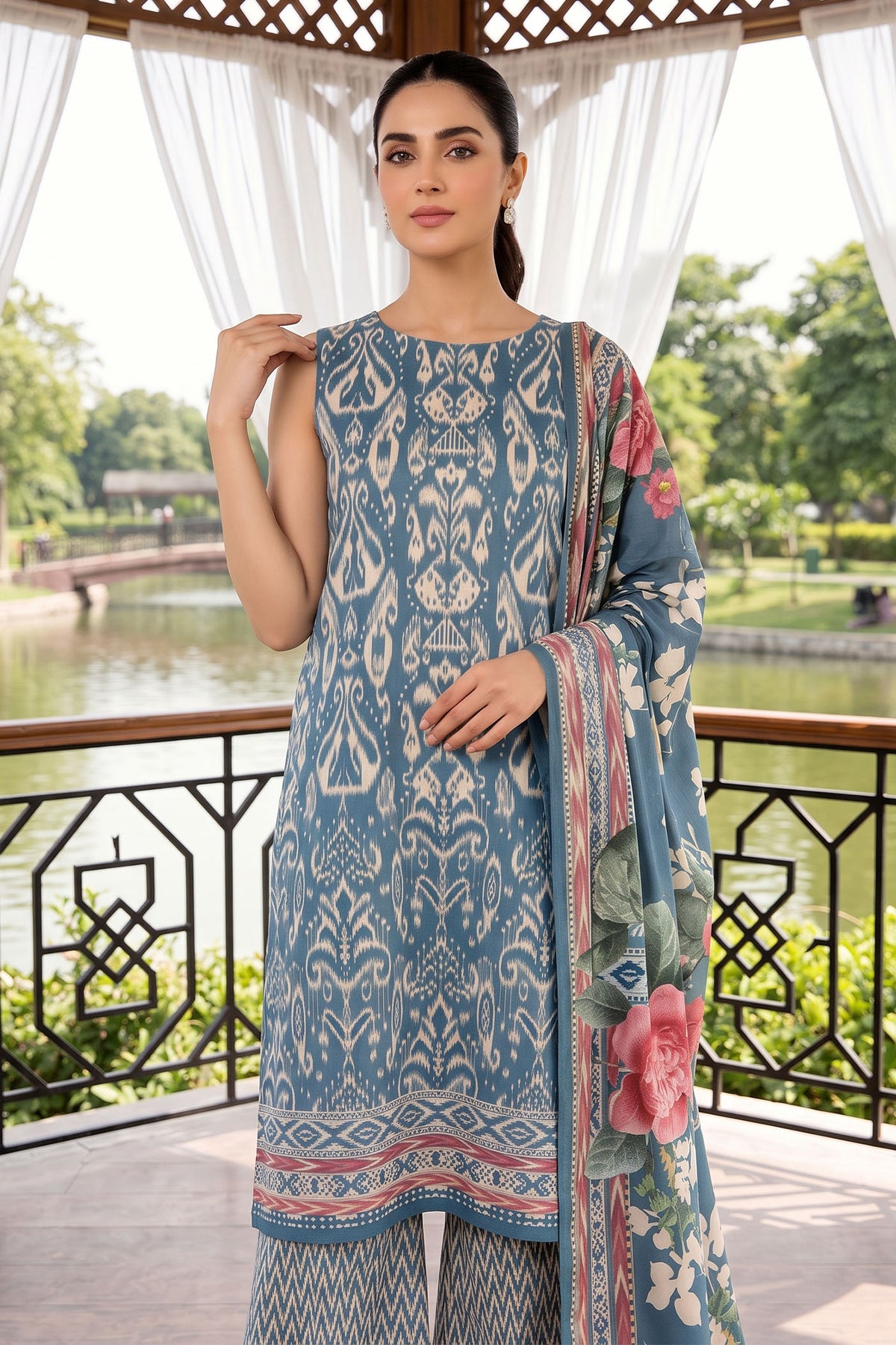 3 Piece – Printed Lawn