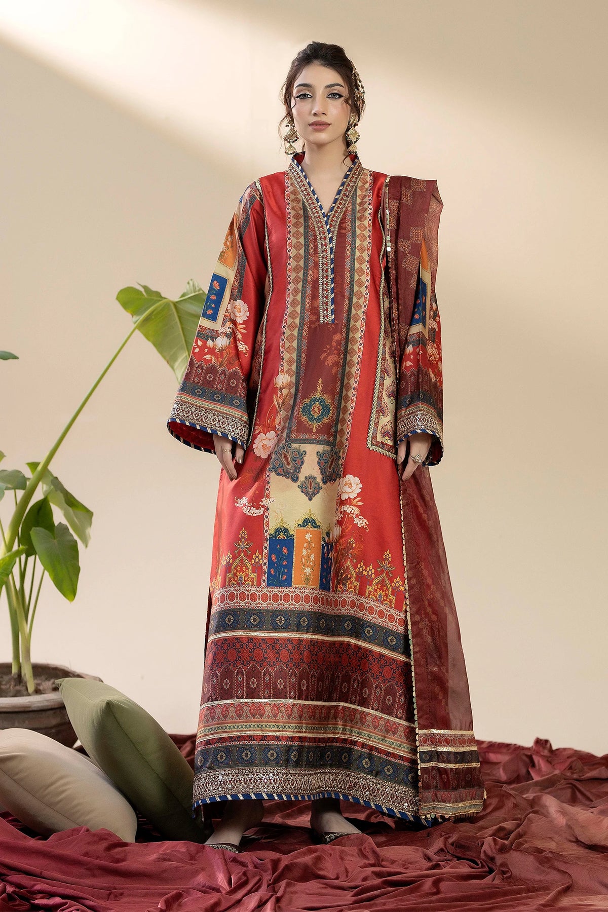 3 Piece – Printed Silk