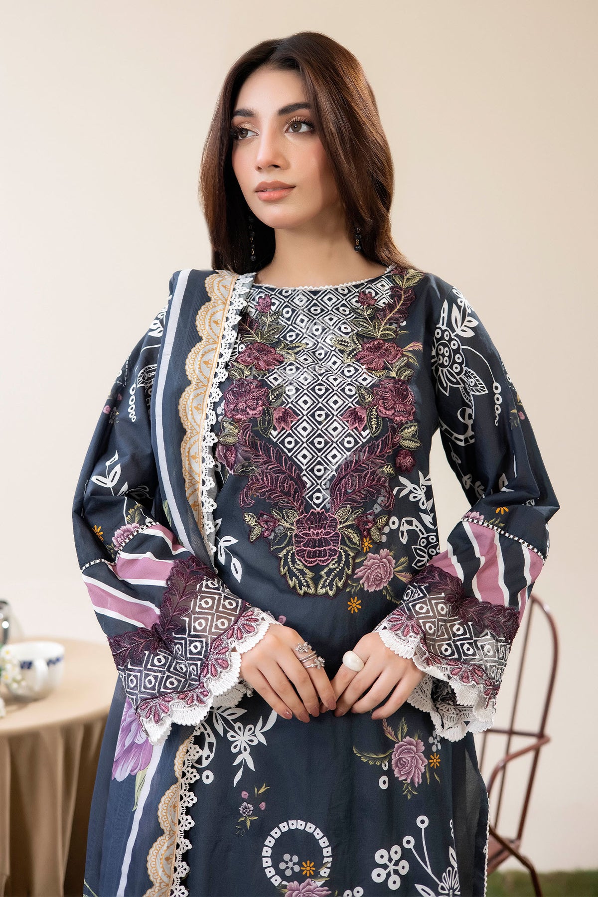 3 Piece – Printed Lawn