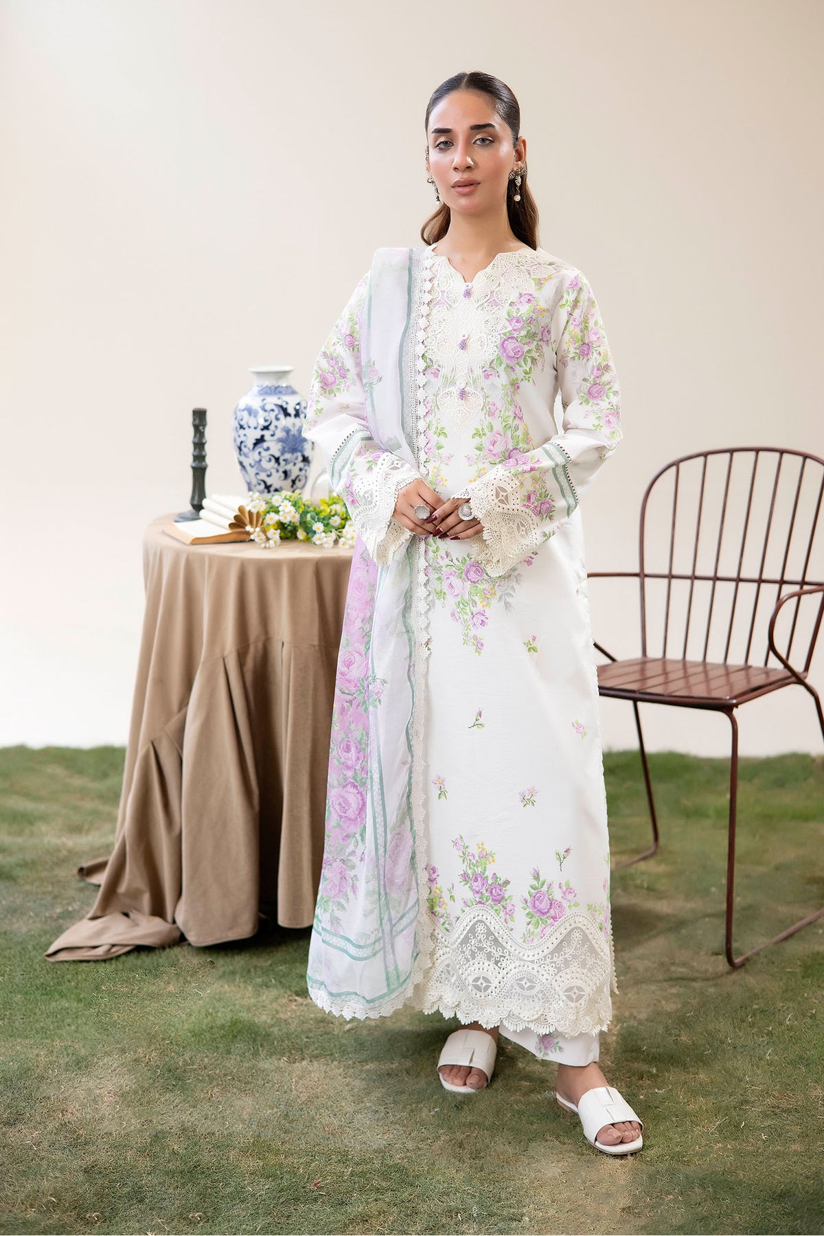 3 Piece – Printed Lawn