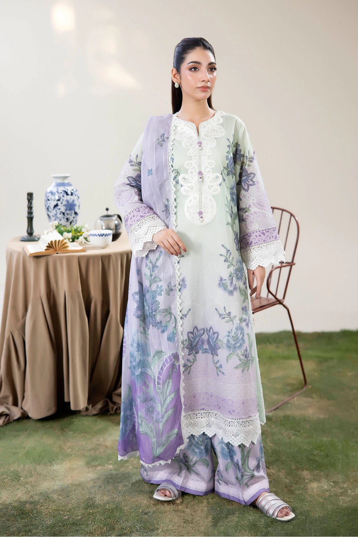 3 Piece – Printed Lawn