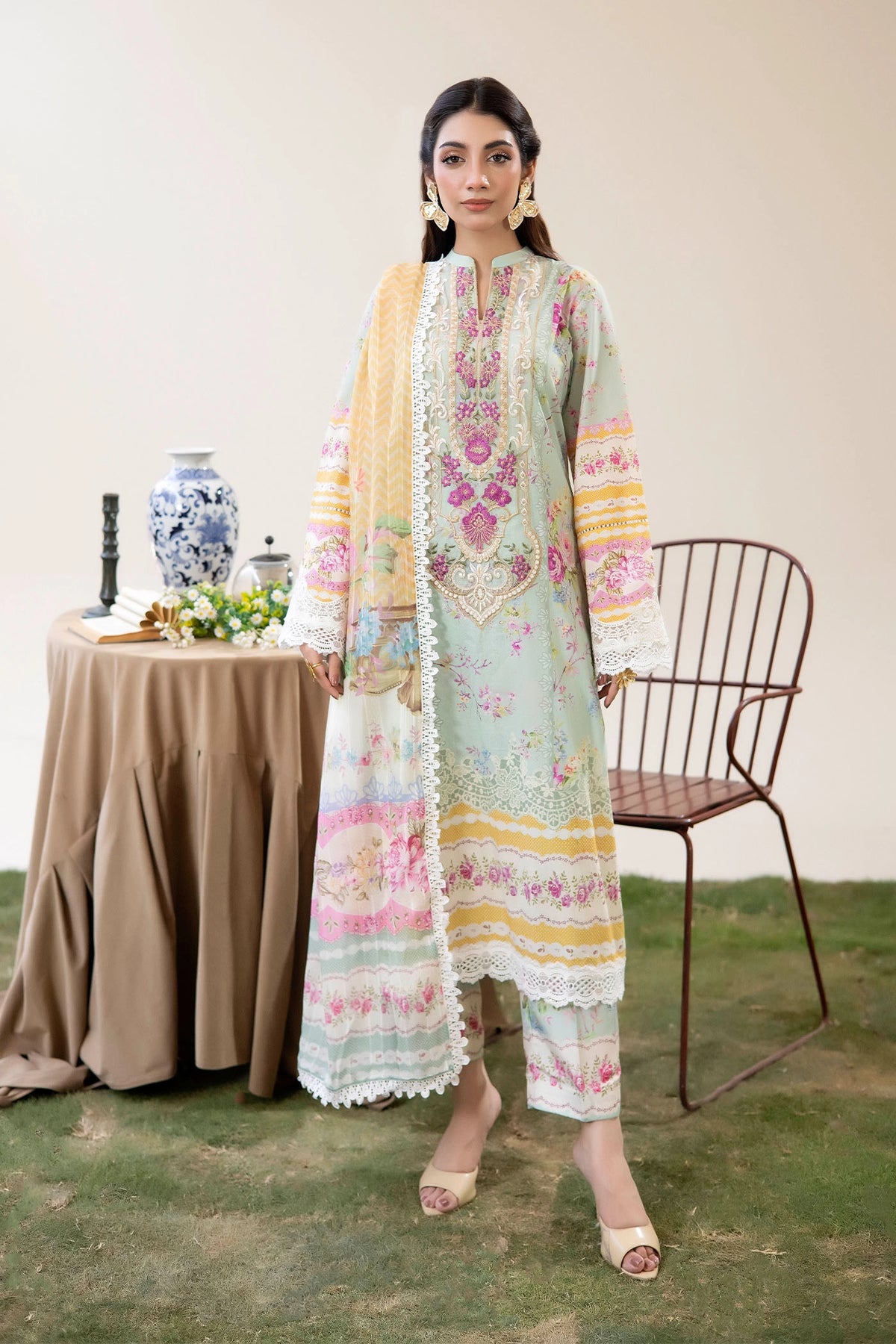 3 Piece – Printed Lawn