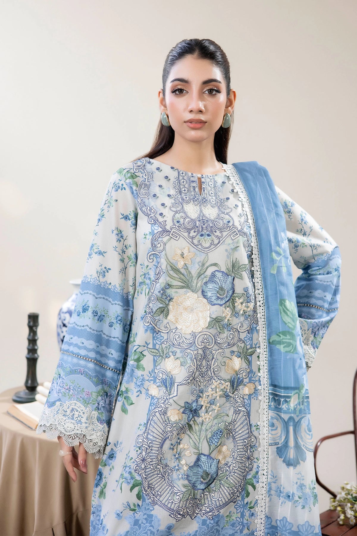 3 Piece – Printed Lawn