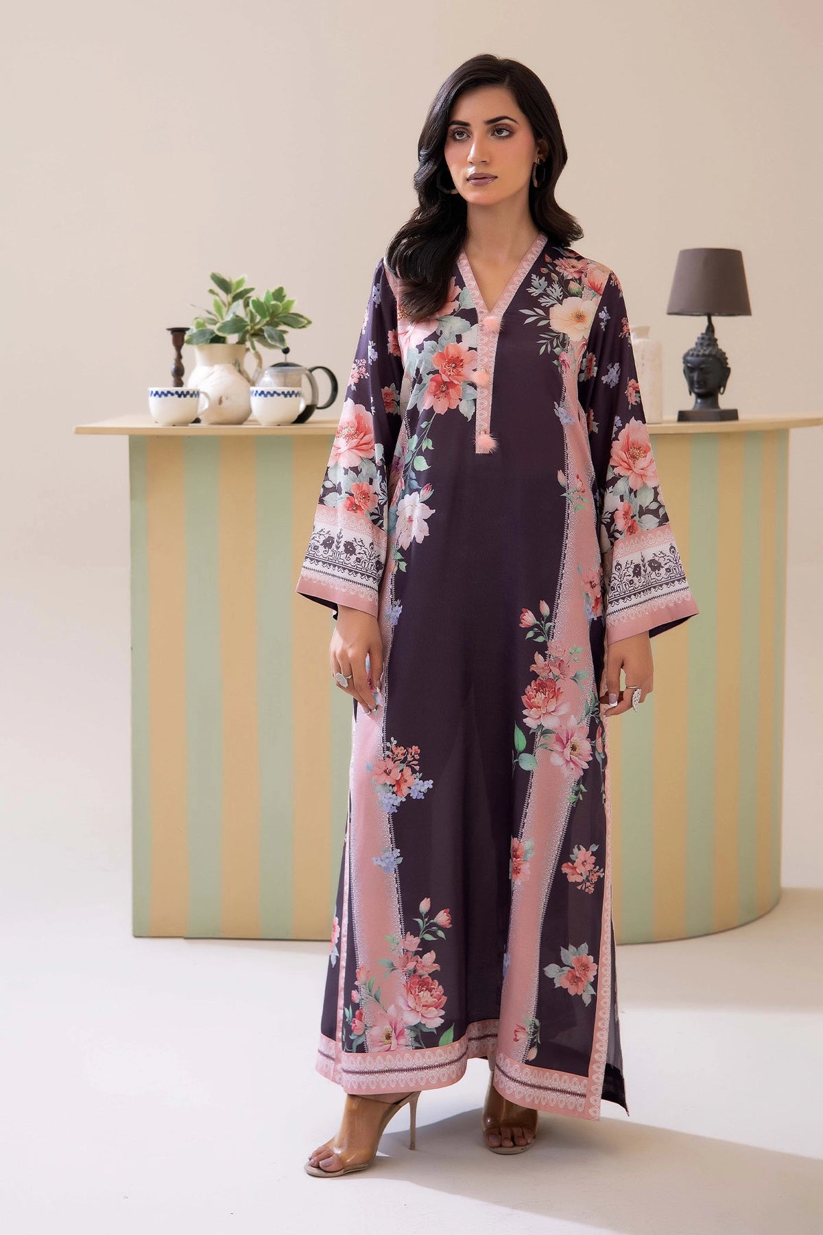 2 Piece - Printed Kaftan