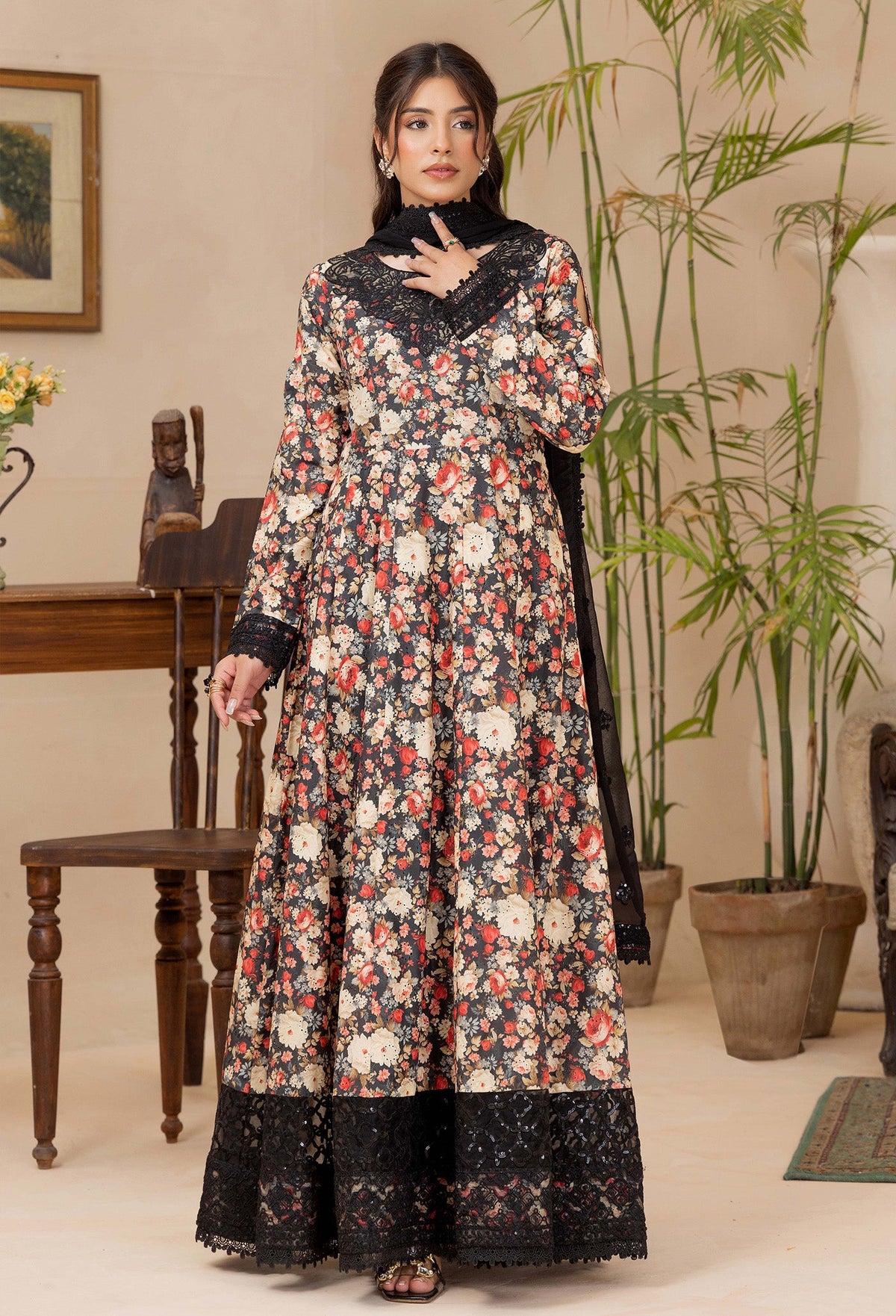 Adan's Chikankari Satin Lawn