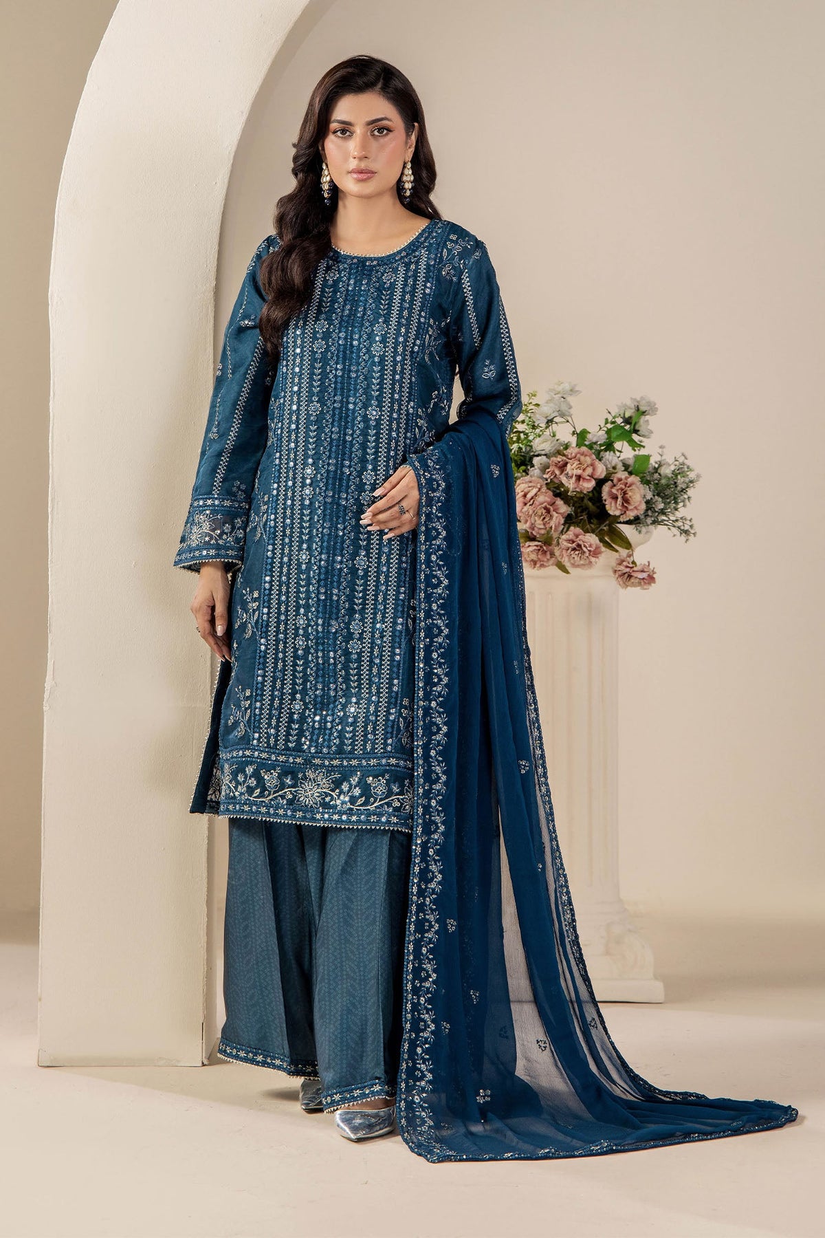 ADAN'S MALMAL EMBROIDERED ORGANZA