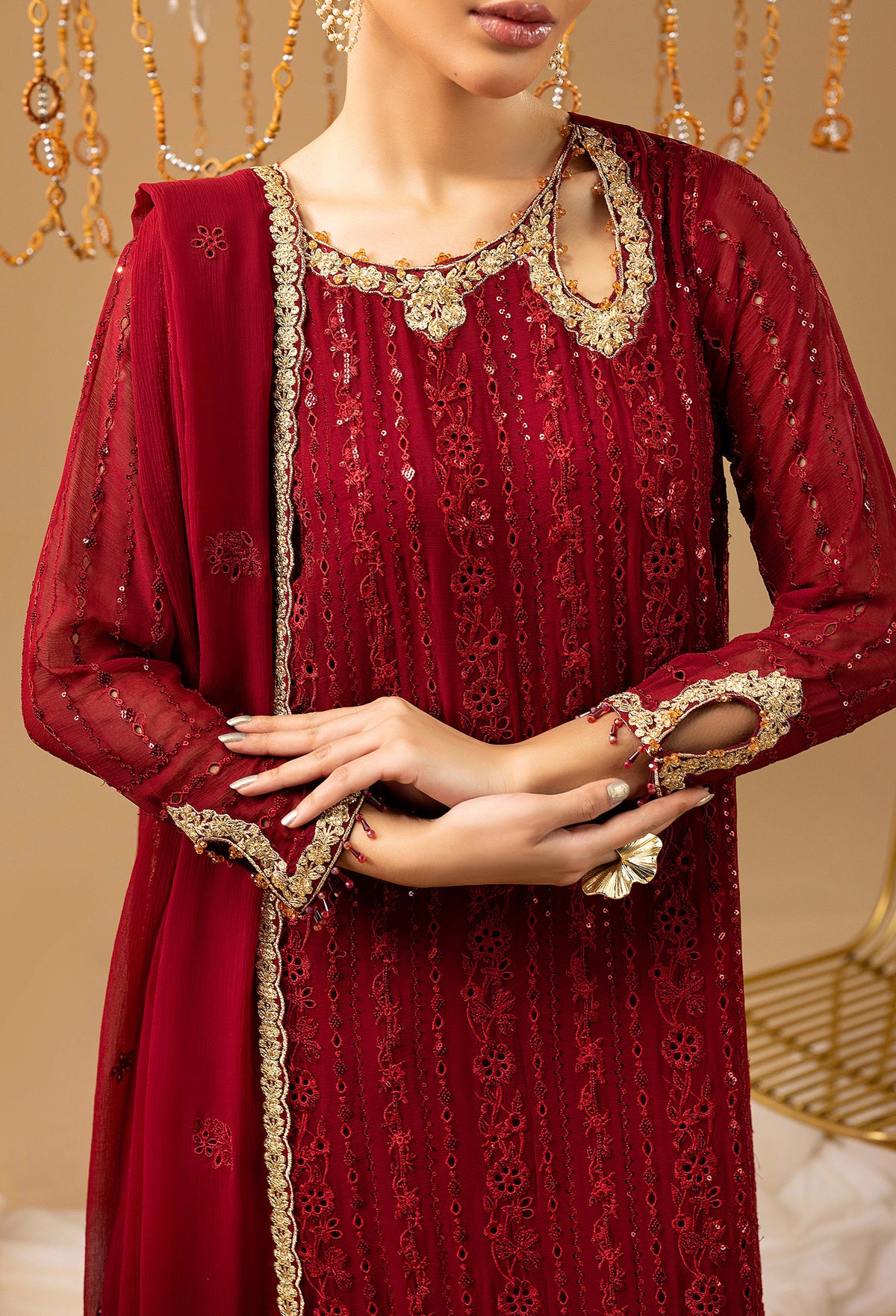 3 Piece – Embroidered Chiffon
