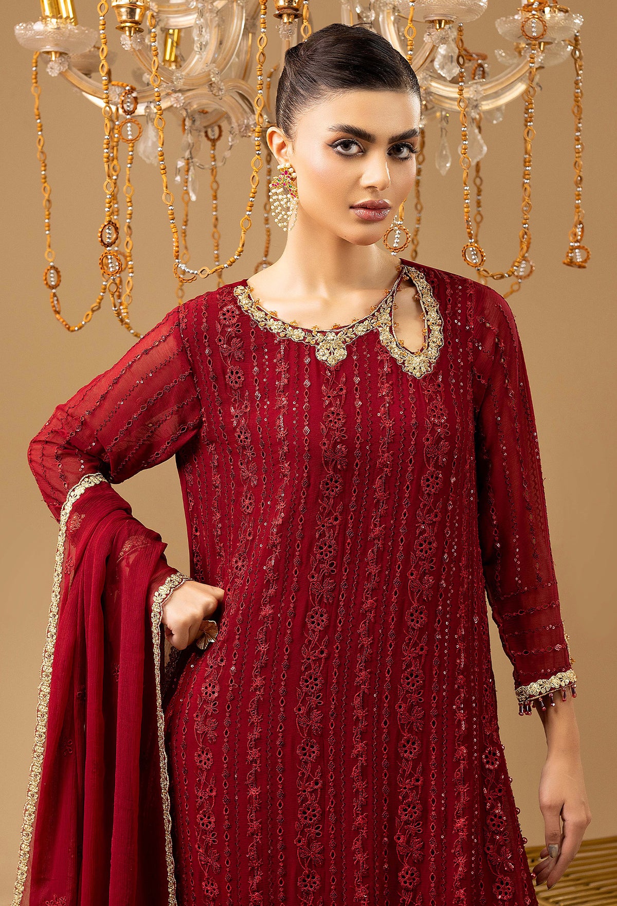 3 Piece – Embroidered Chiffon