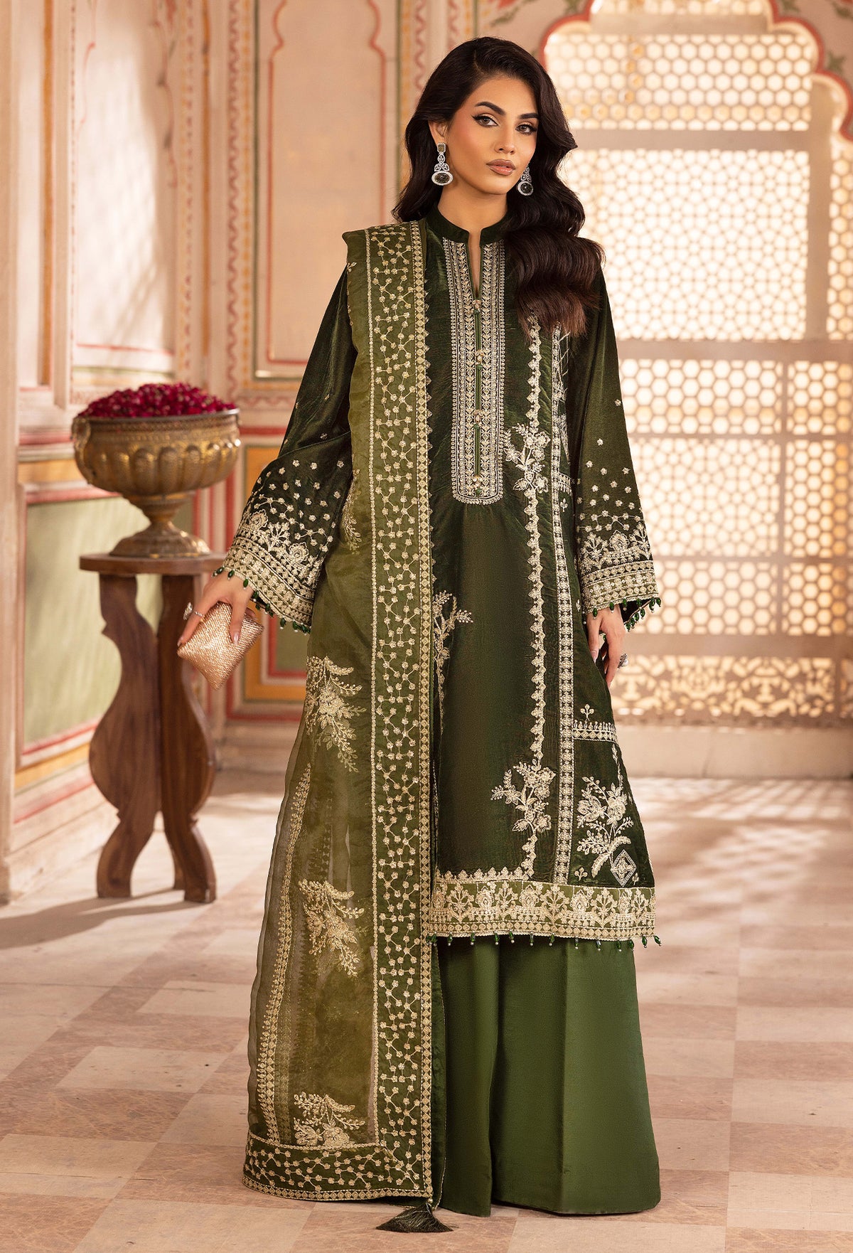 3 Piece – Embroidered Organza