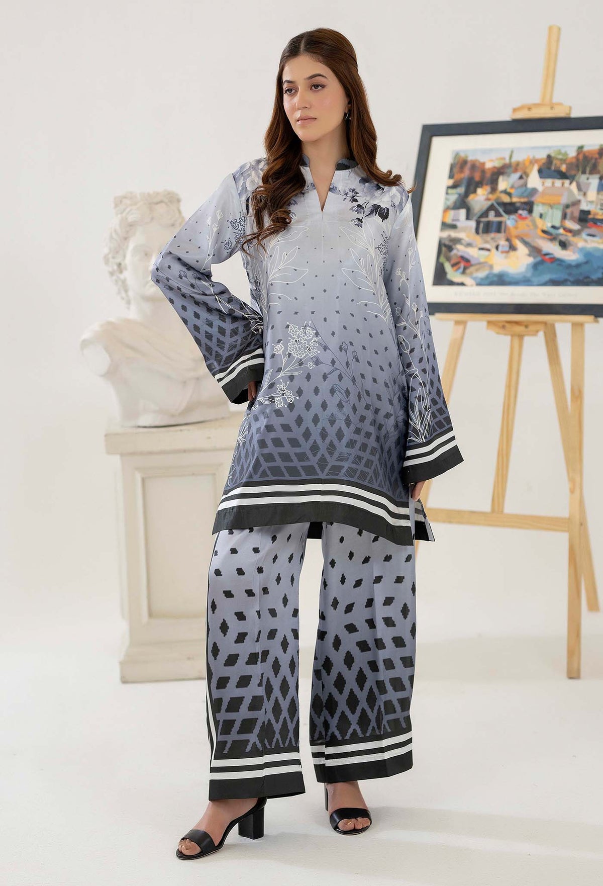 2 Piece – Printed Silk