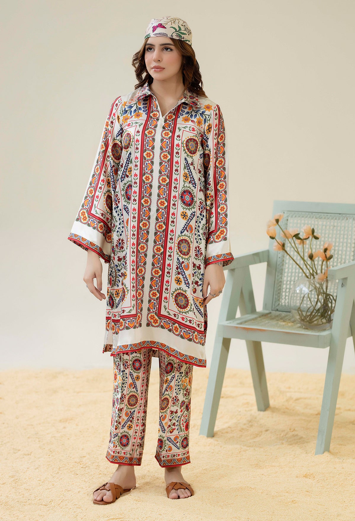 2 Piece – Printed Shamoz Silk