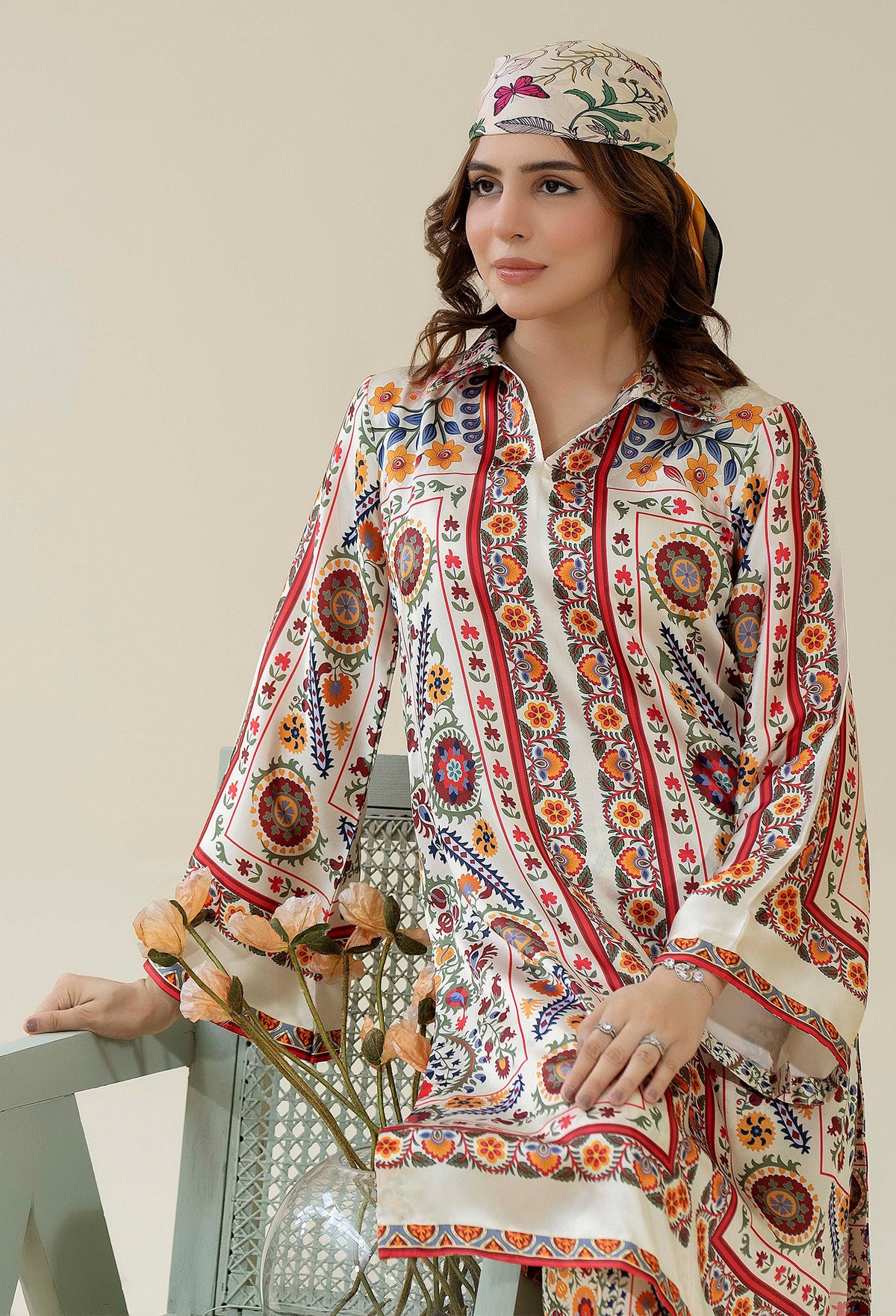 2 Piece – Printed Shamoz Silk