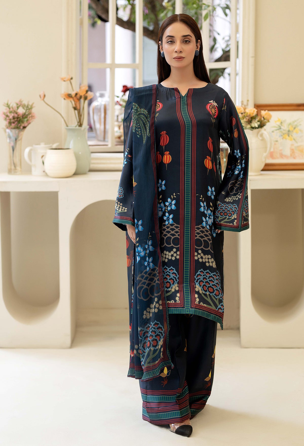 3 Piece – Printed Shamoz Silk