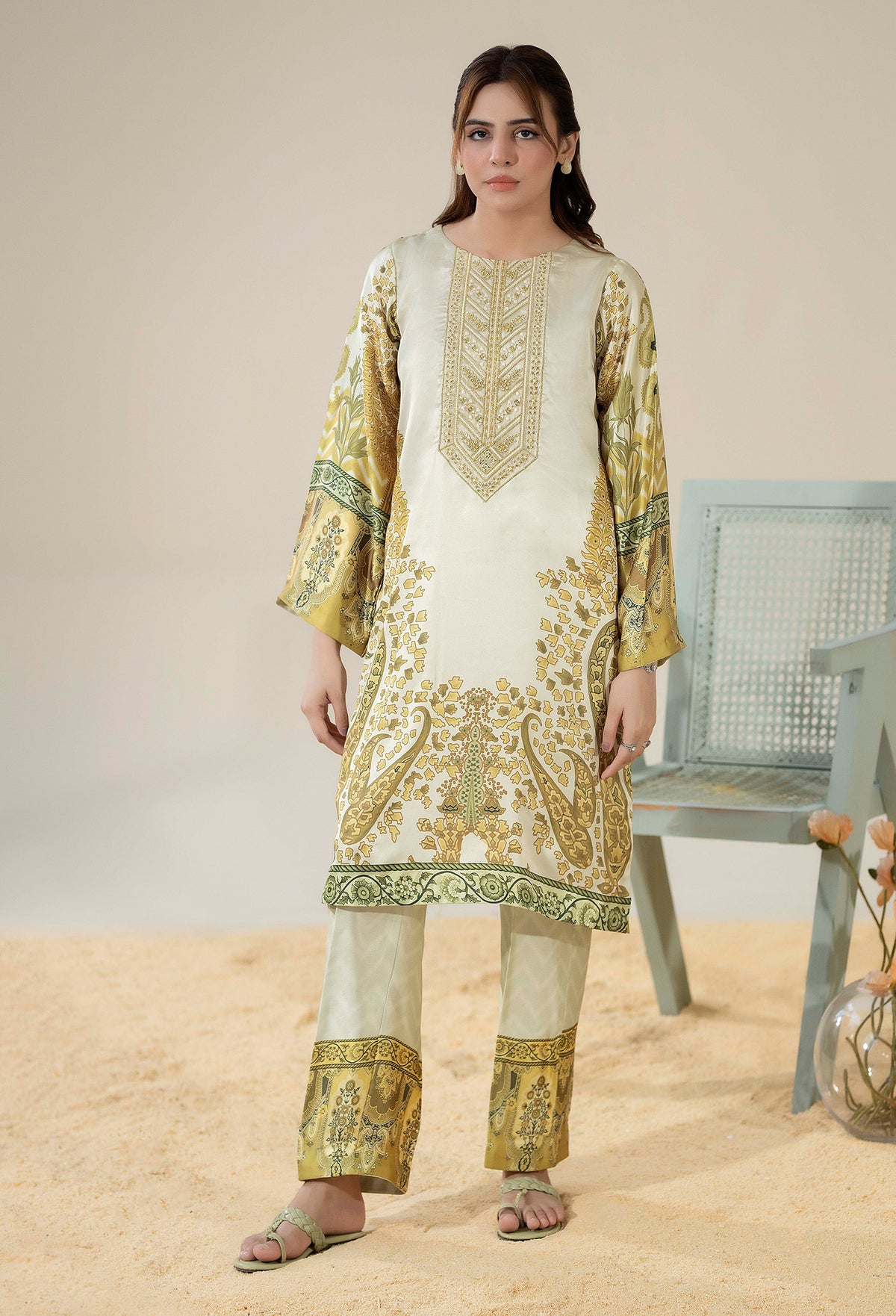 2 Piece – Printed Shamoz Silk