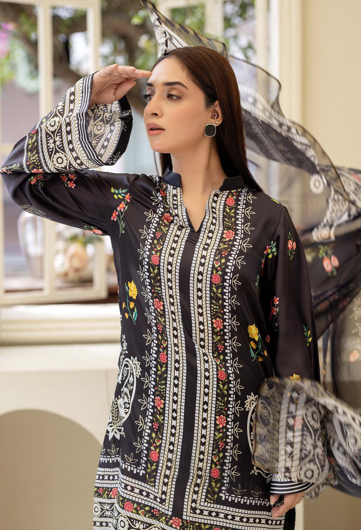 3 Piece – Printed Shamoz Silk