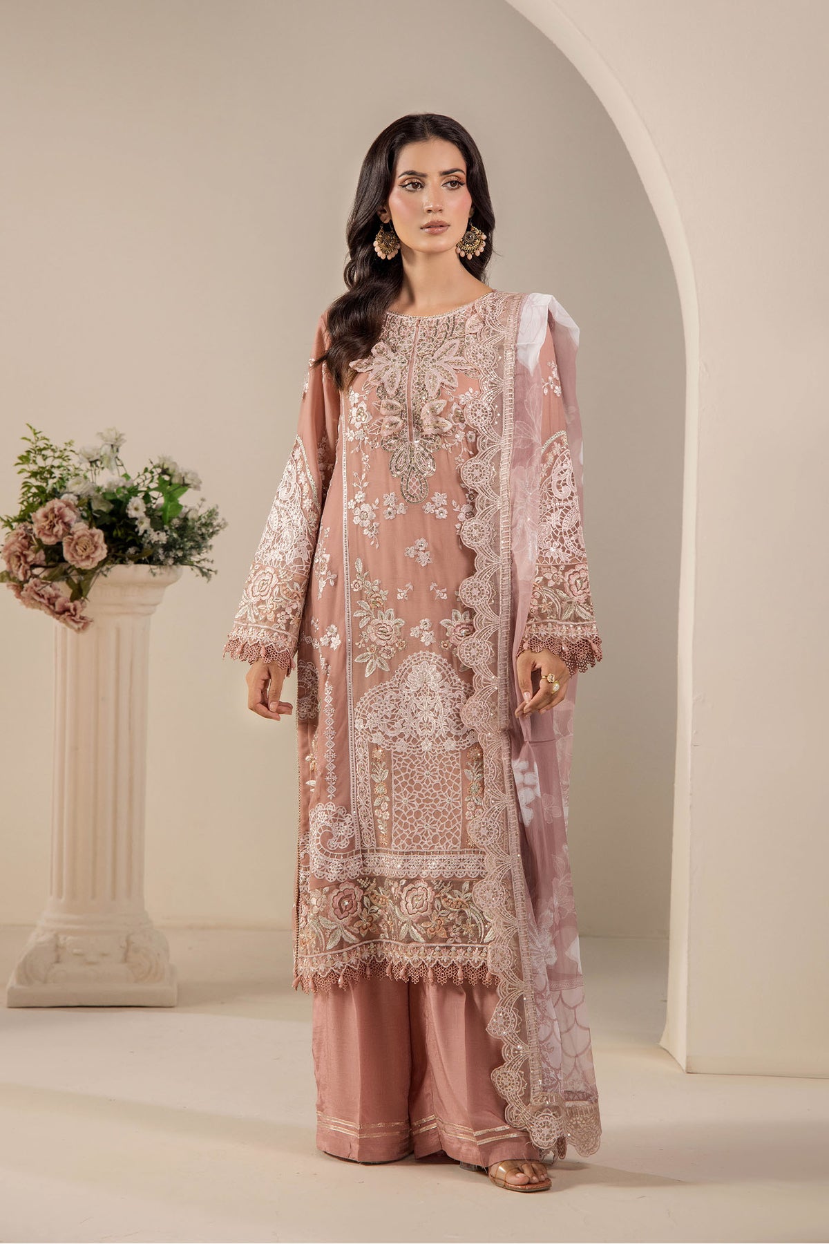 3 Piece – Embroidered Chiffon