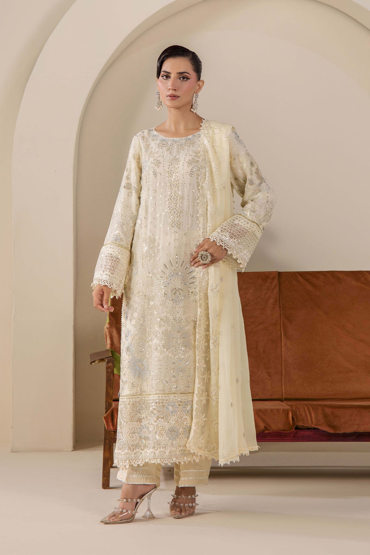 3 Piece – Embroidered Chiffon