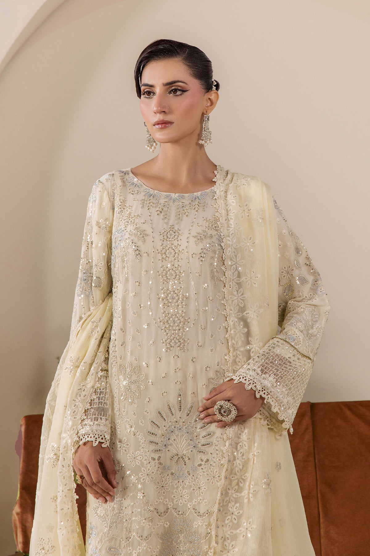 3 Piece – Embroidered Chiffon