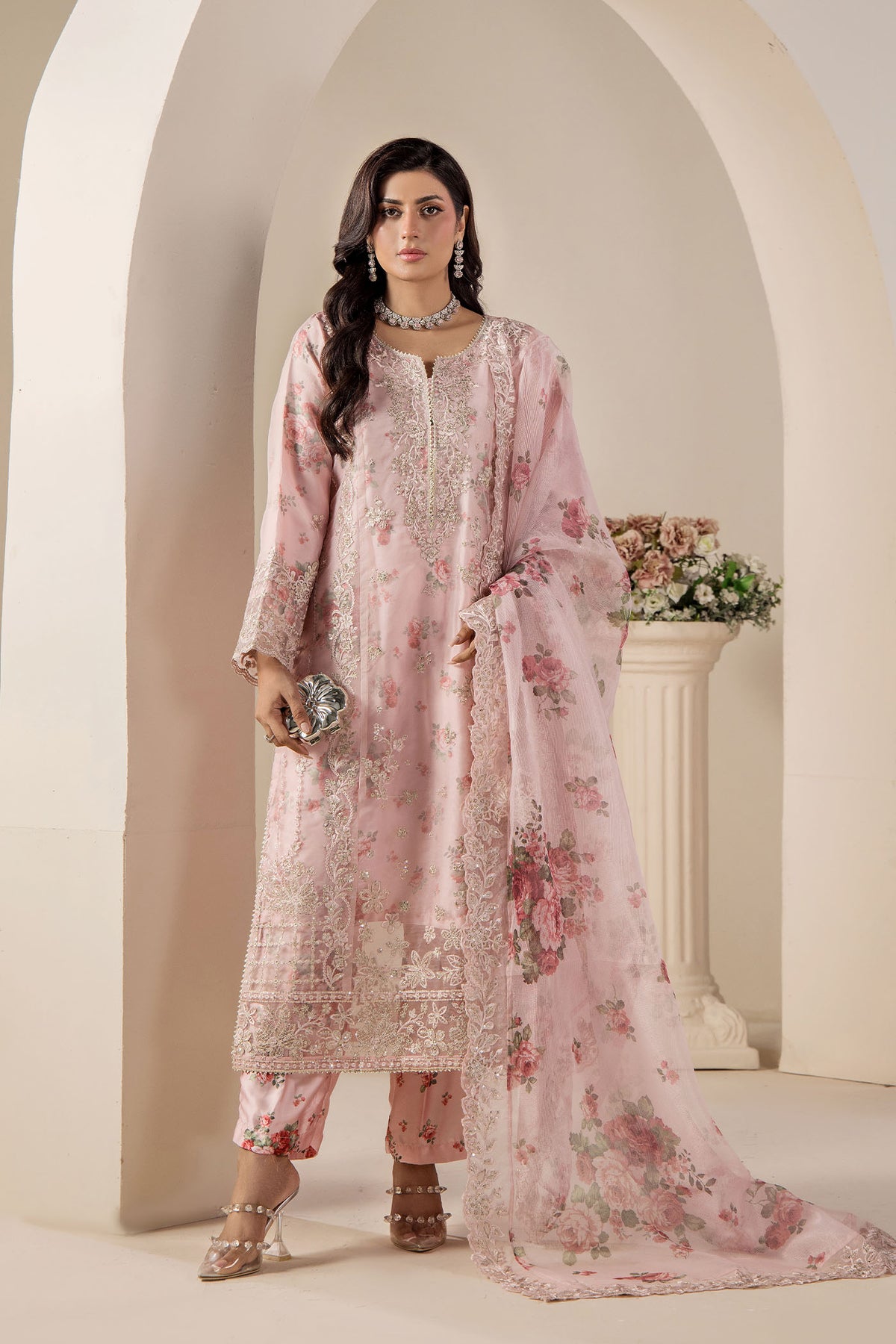 3 Piece – Embroidered Organza