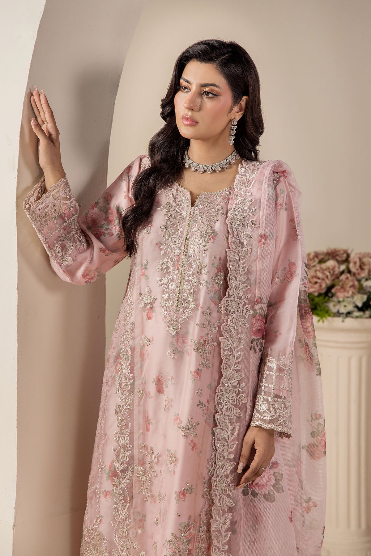 3 Piece – Embroidered Organza