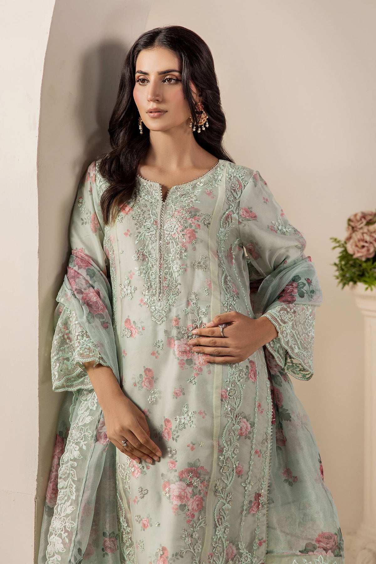 3 Piece – Embroidered Organza