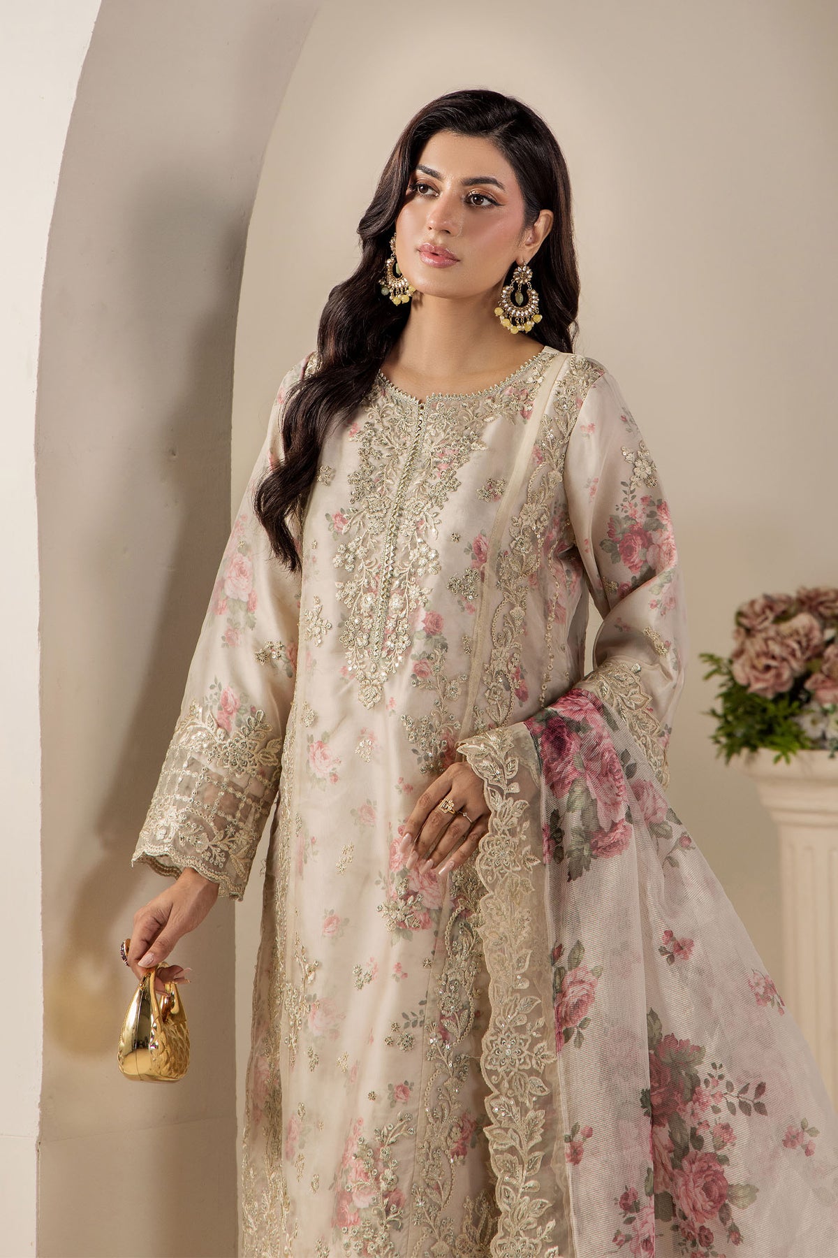 3 Piece – Embroidered Organza