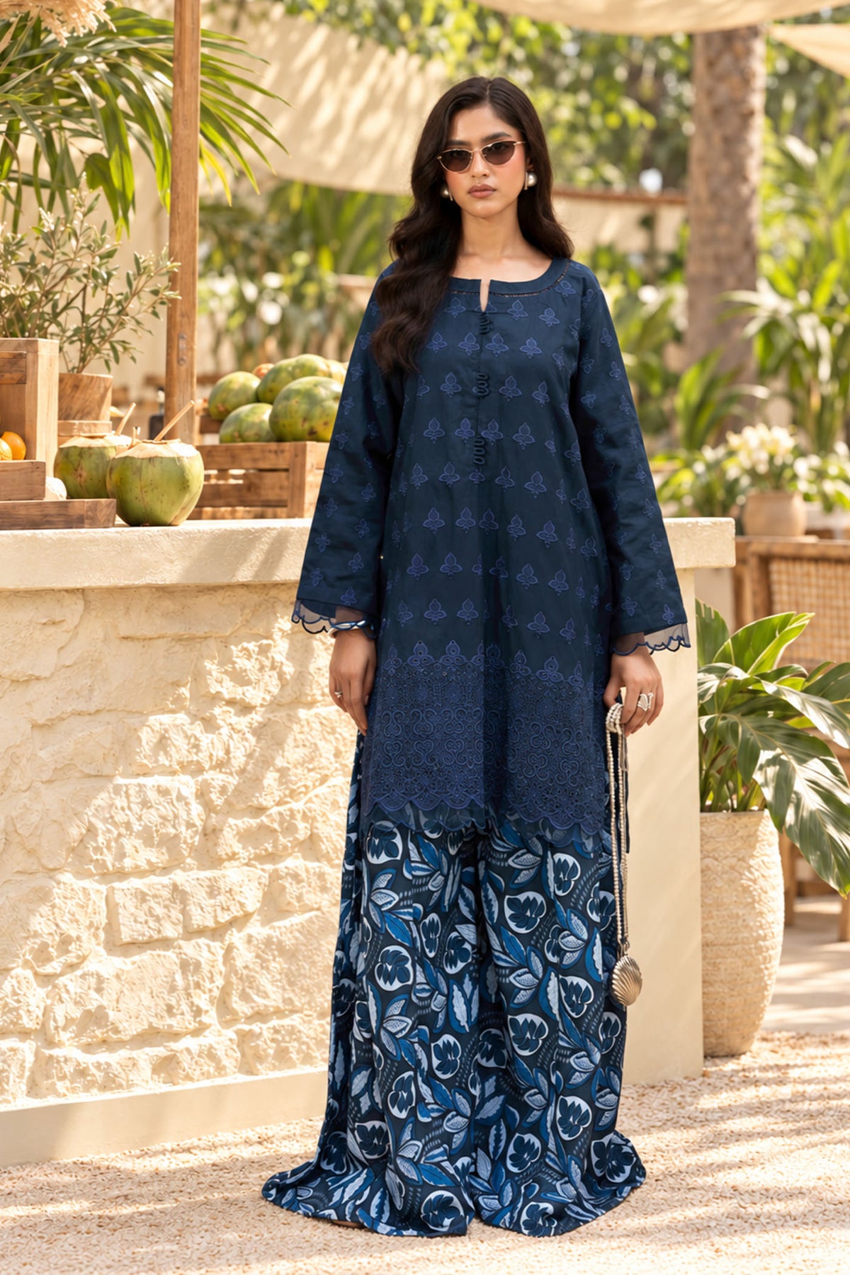 2 PIECE - SCHIFFLI EMBROIDERED KHADDAR