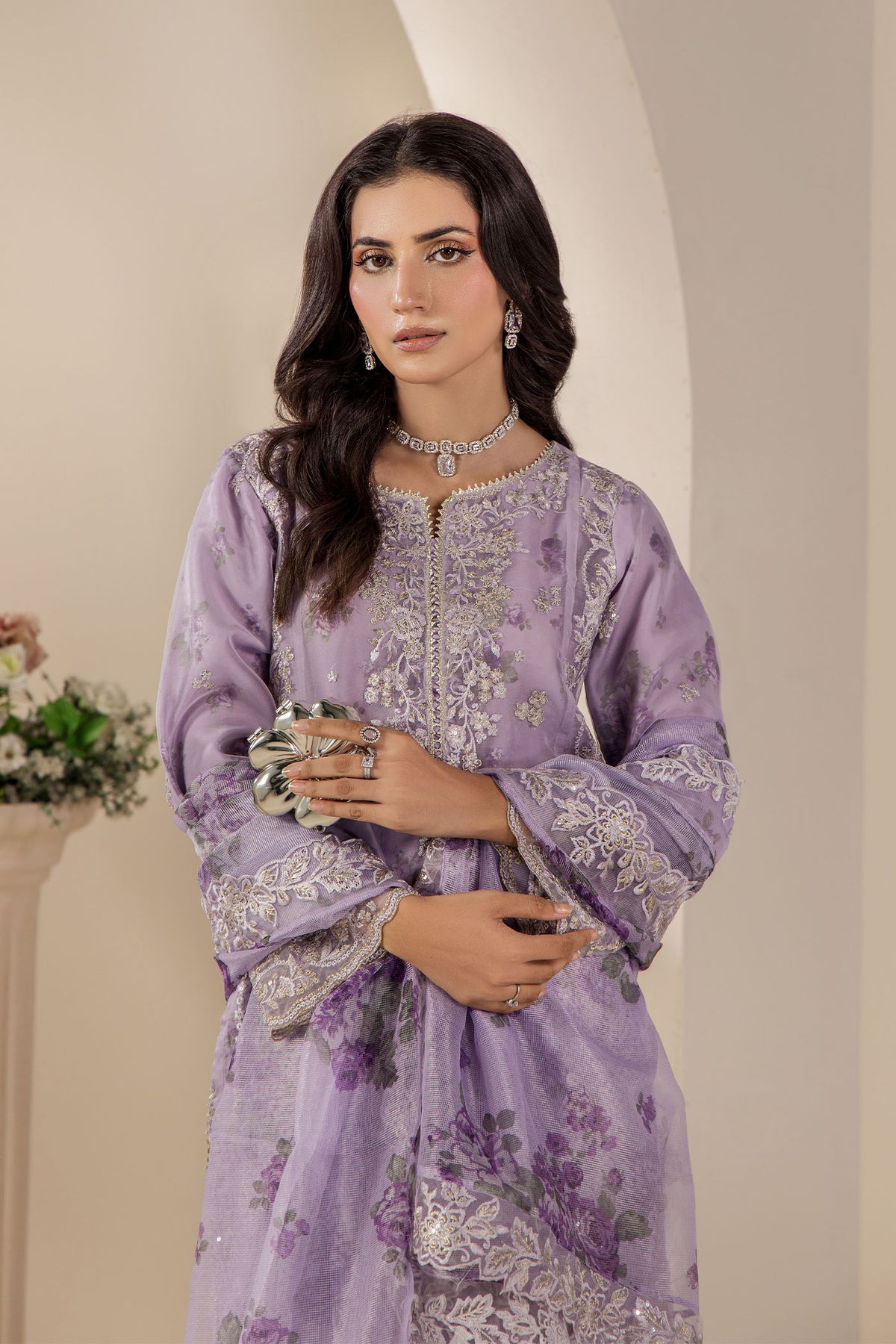 3 Piece – Embroidered Organza