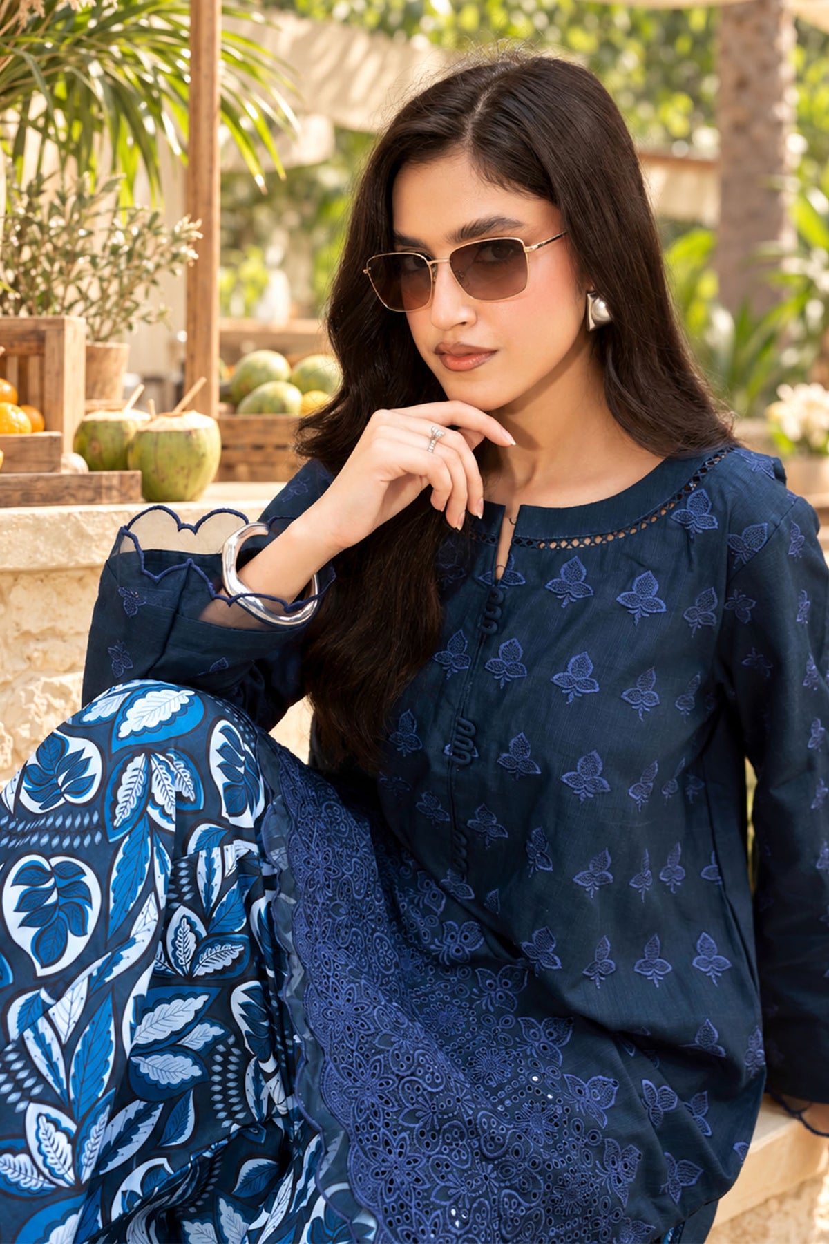 2 PIECE - SCHIFFLI EMBROIDERED KHADDAR