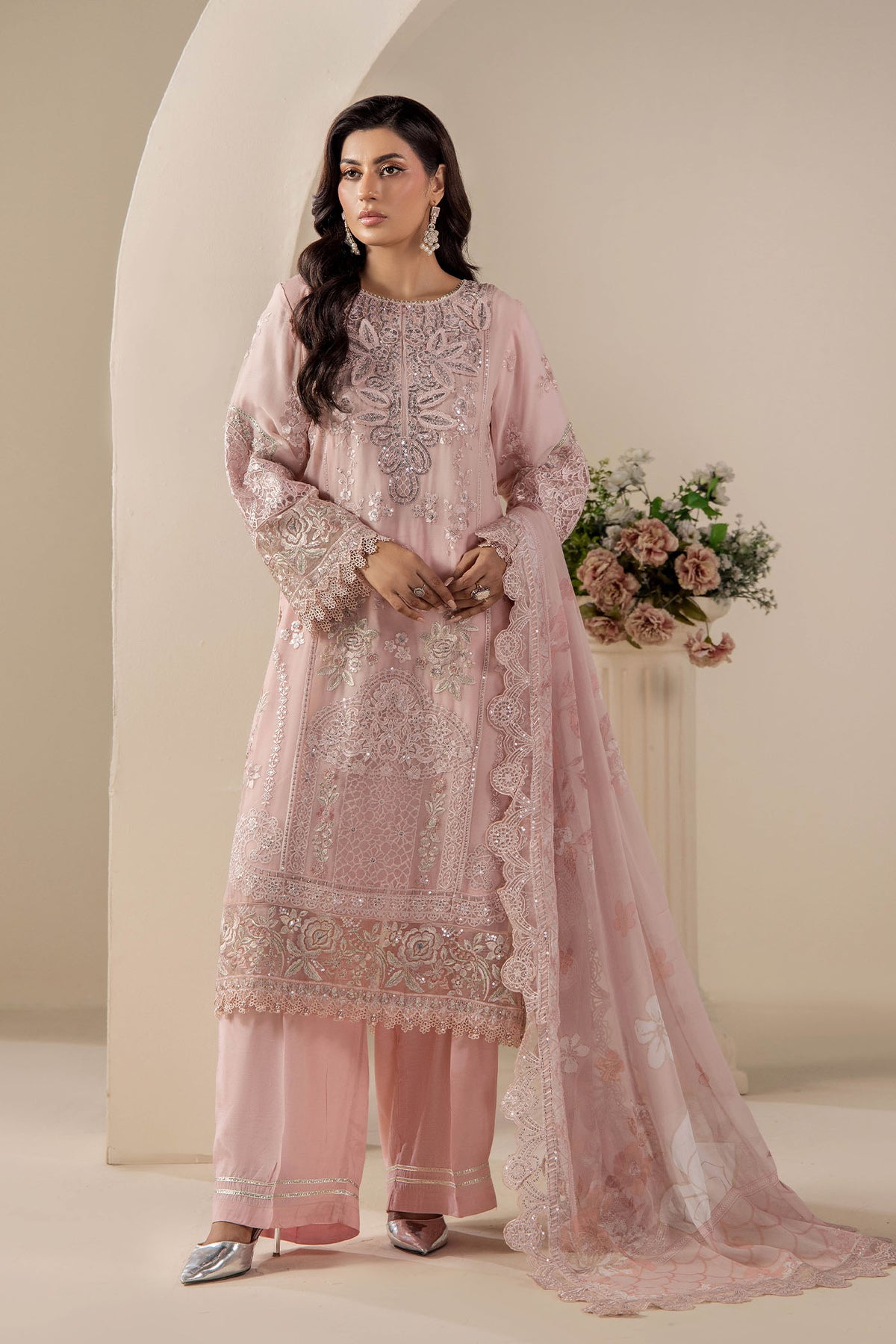3 Piece – Embroidered Chiffon