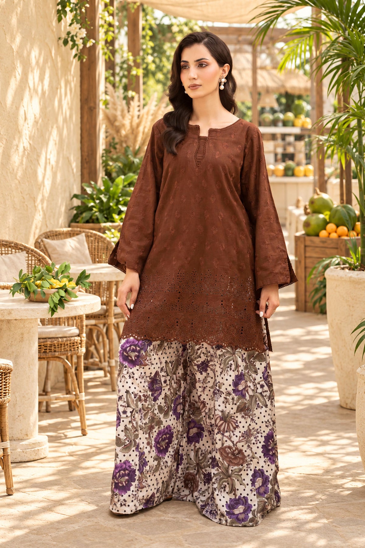 2 PIECE - SCHIFFLI EMBROIDERED KHADDAR