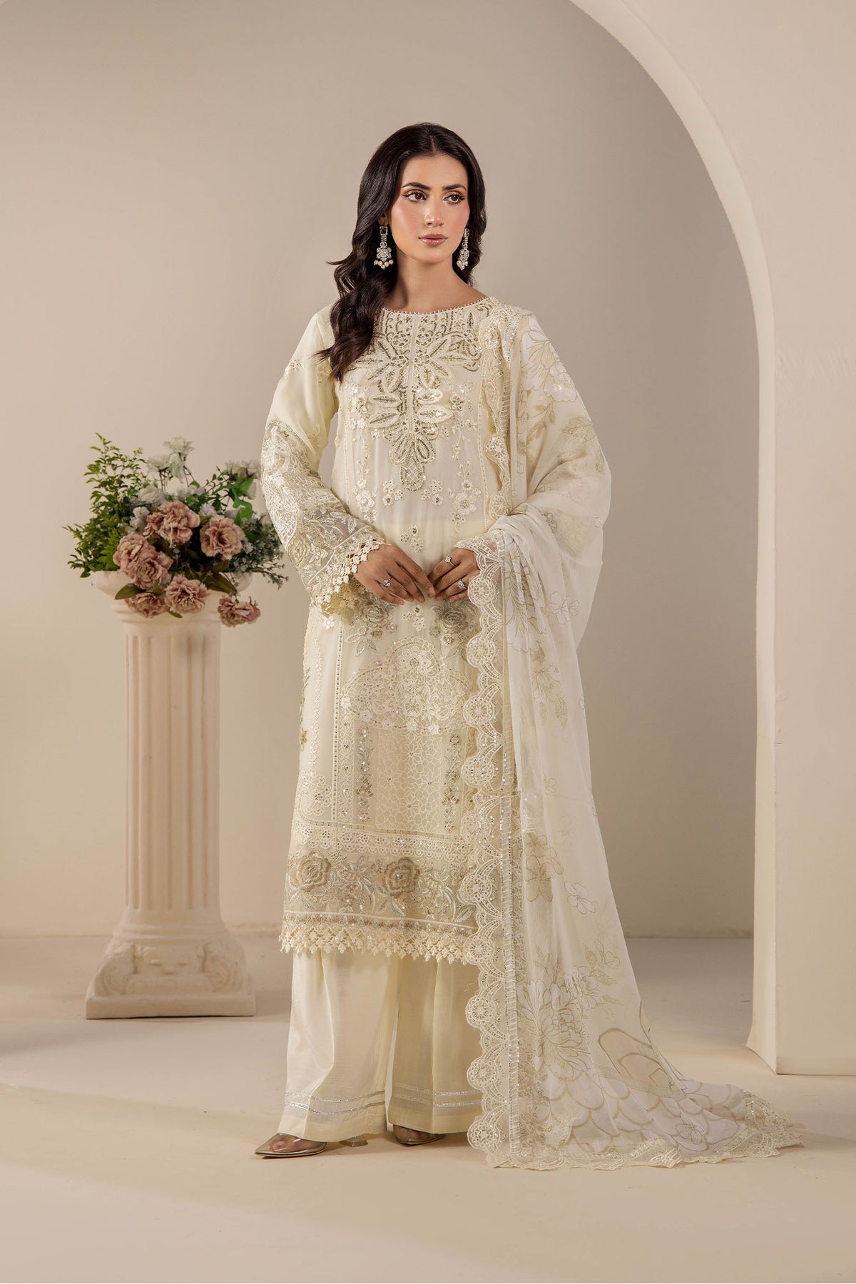 3 Piece – Embroidered Chiffon