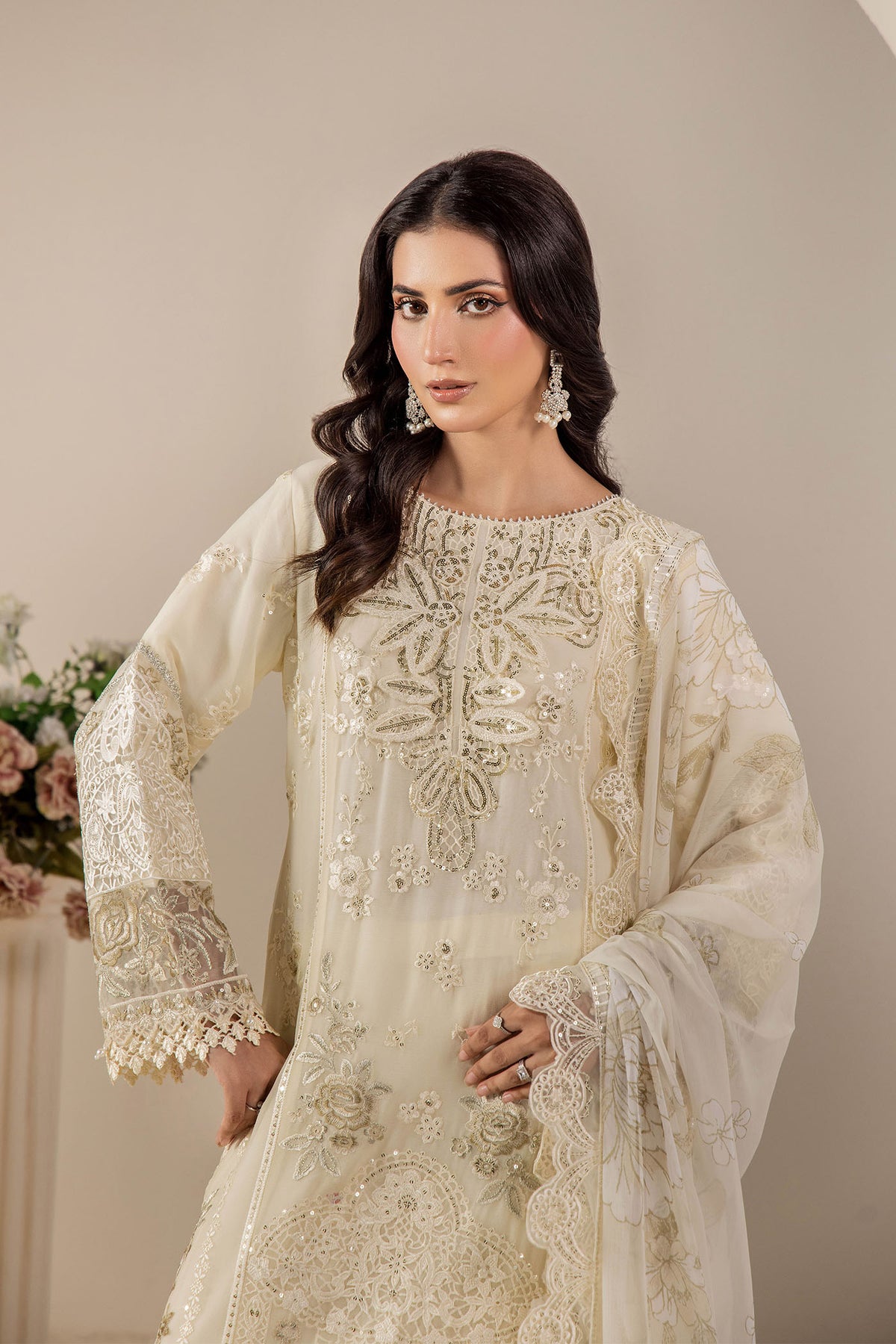 3 Piece – Embroidered Chiffon