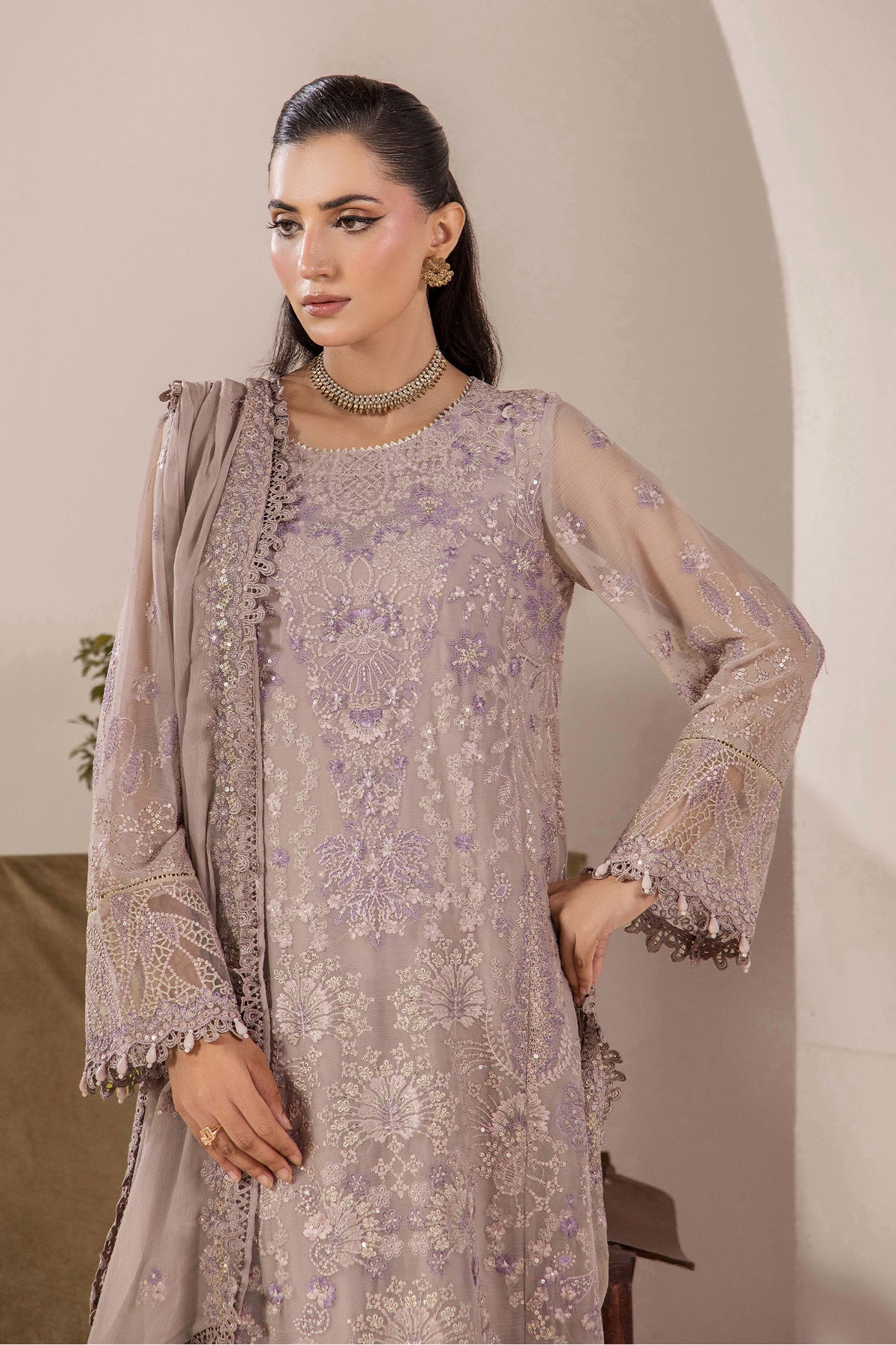 3 Piece – Embroidered Chiffon