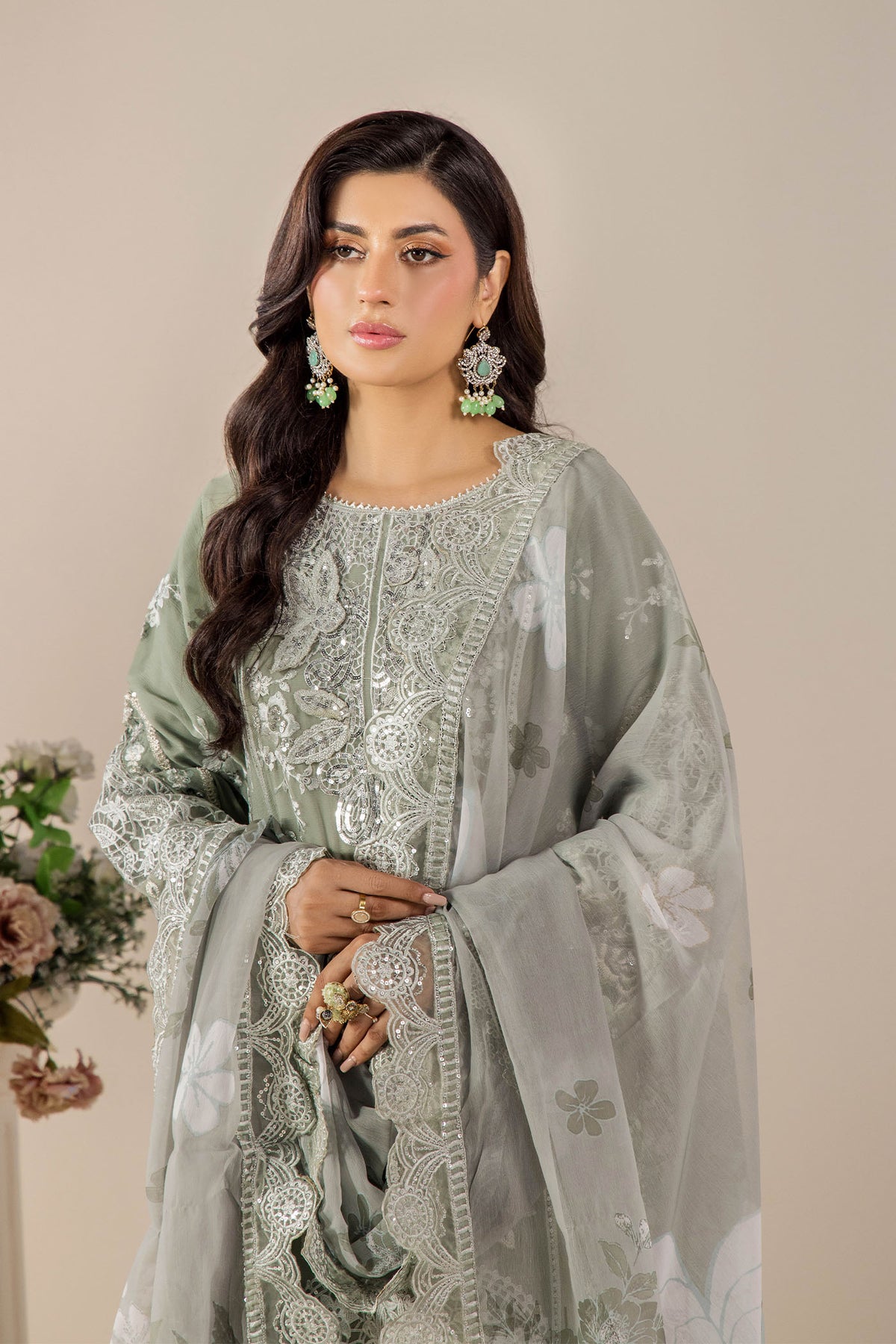3 Piece – Embroidered Chiffon