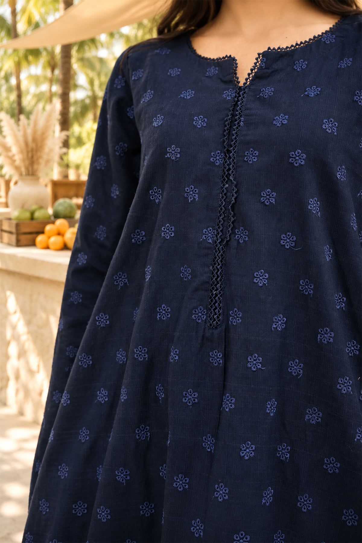 2 PIECE - SCHIFFLI EMBROIDERED KHADDAR