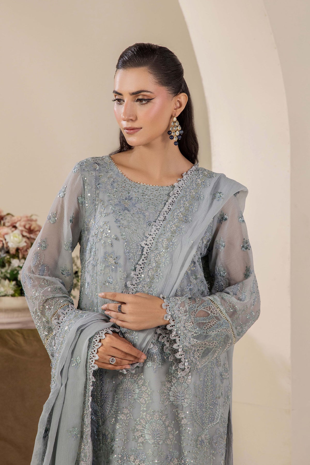 3 Piece – Embroidered Chiffon