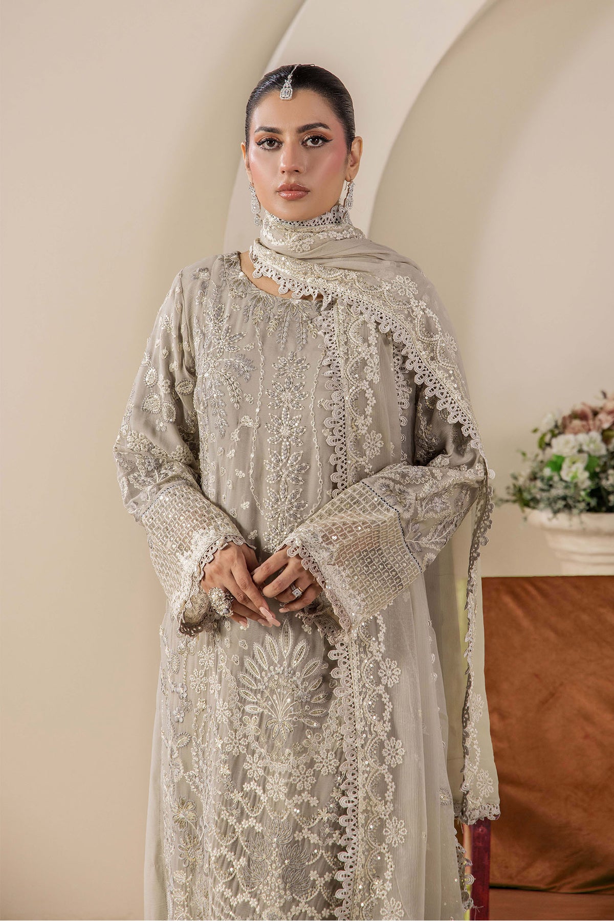 3 Piece – Embroidered Chiffon
