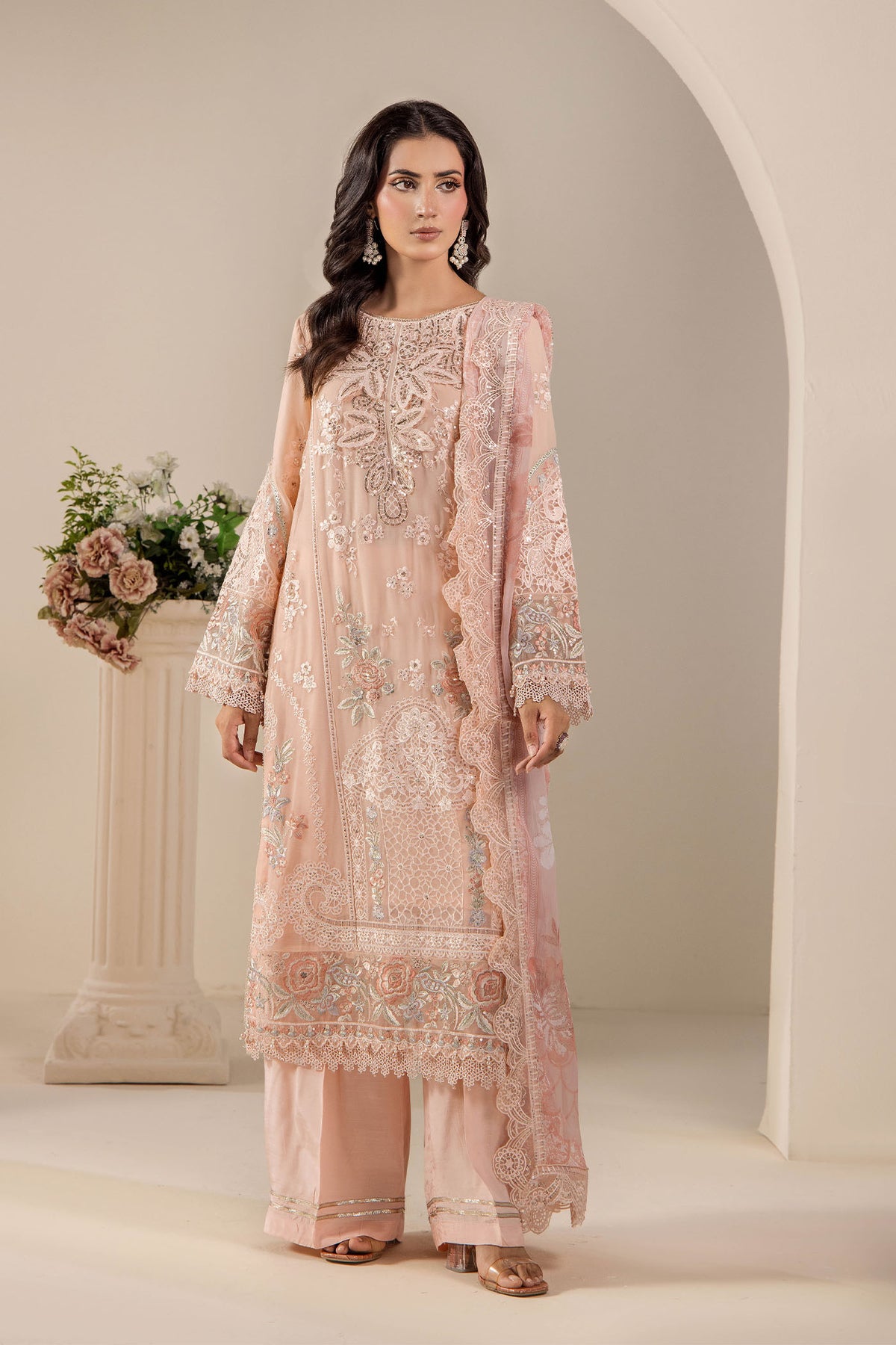 3 Piece – Embroidered Chiffon