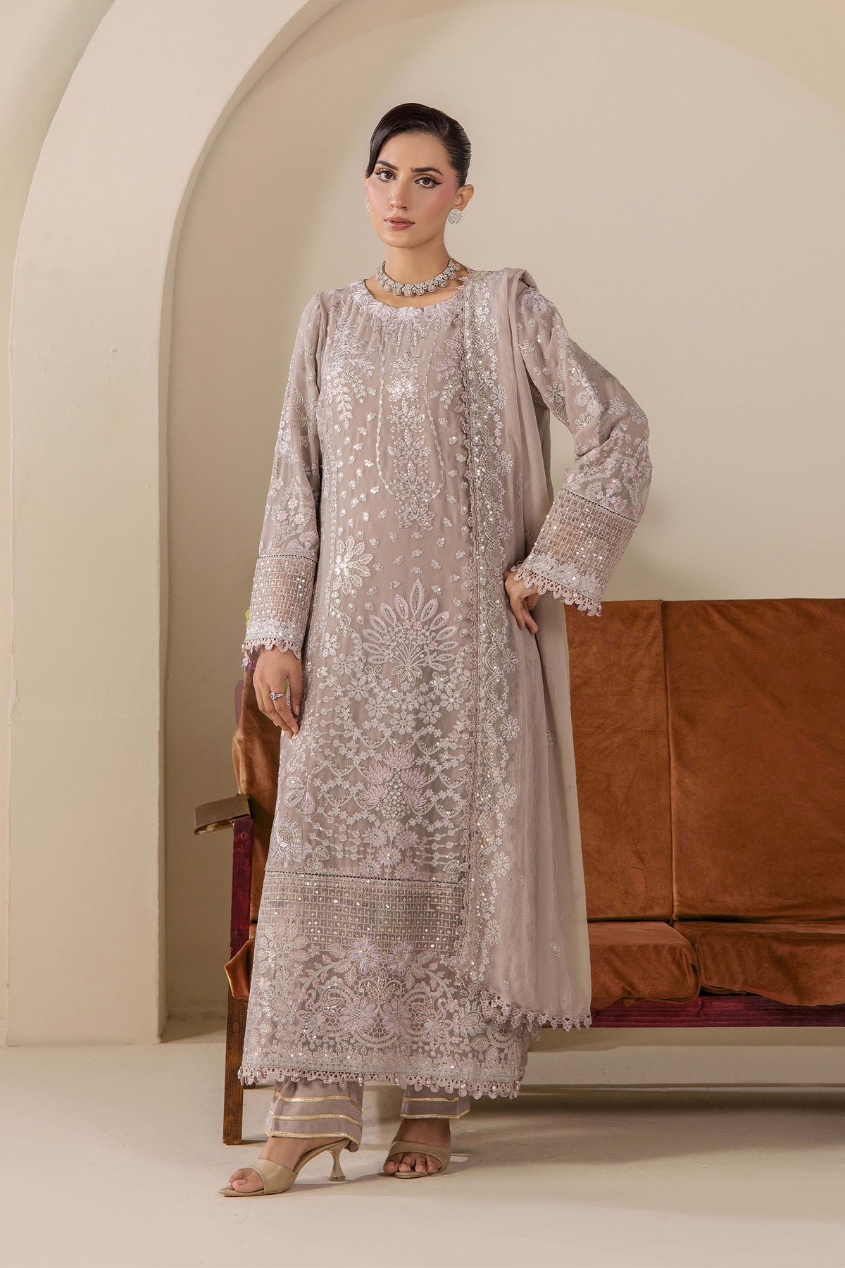 3 Piece – Embroidered Chiffon