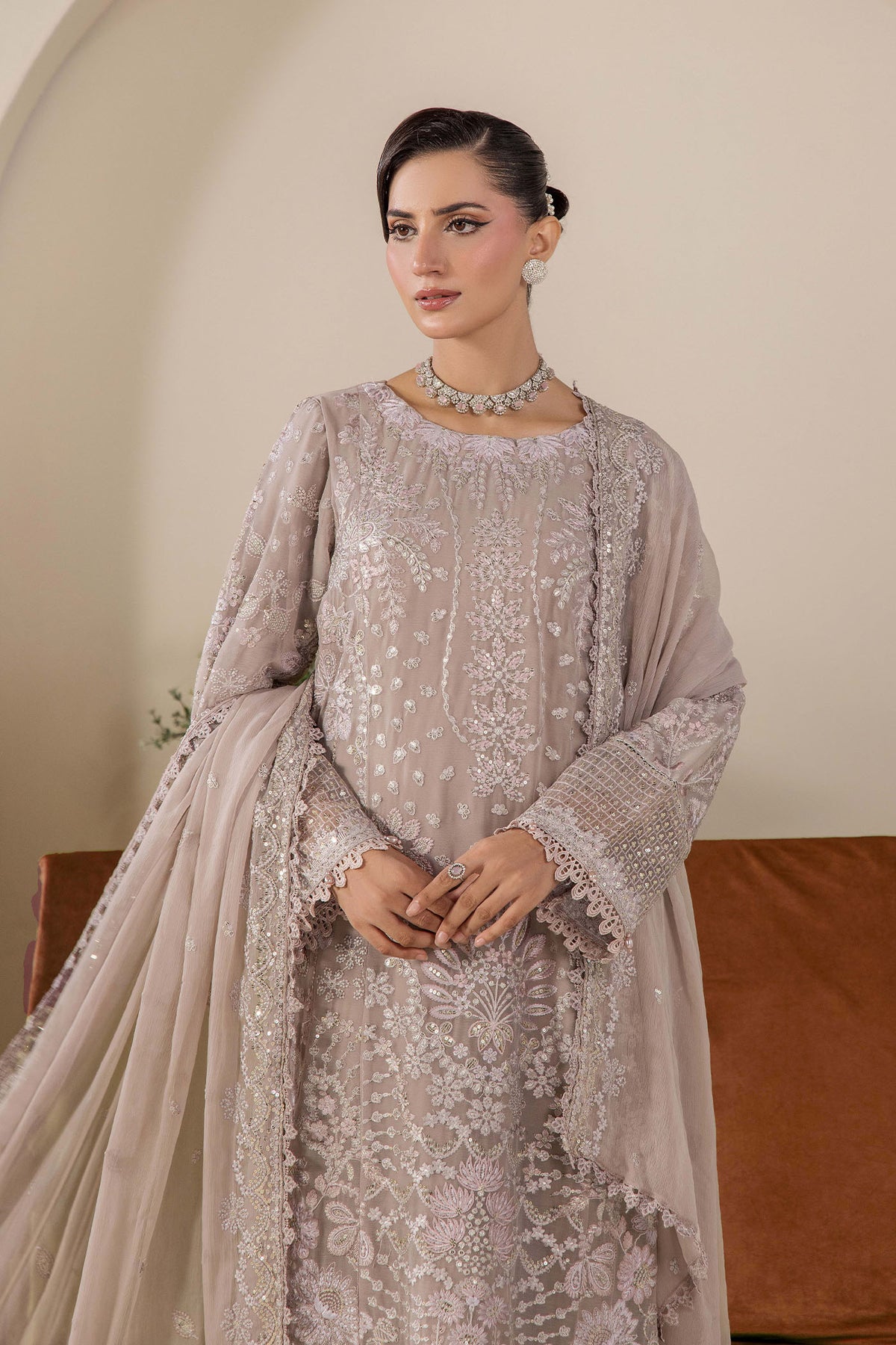 3 Piece – Embroidered Chiffon